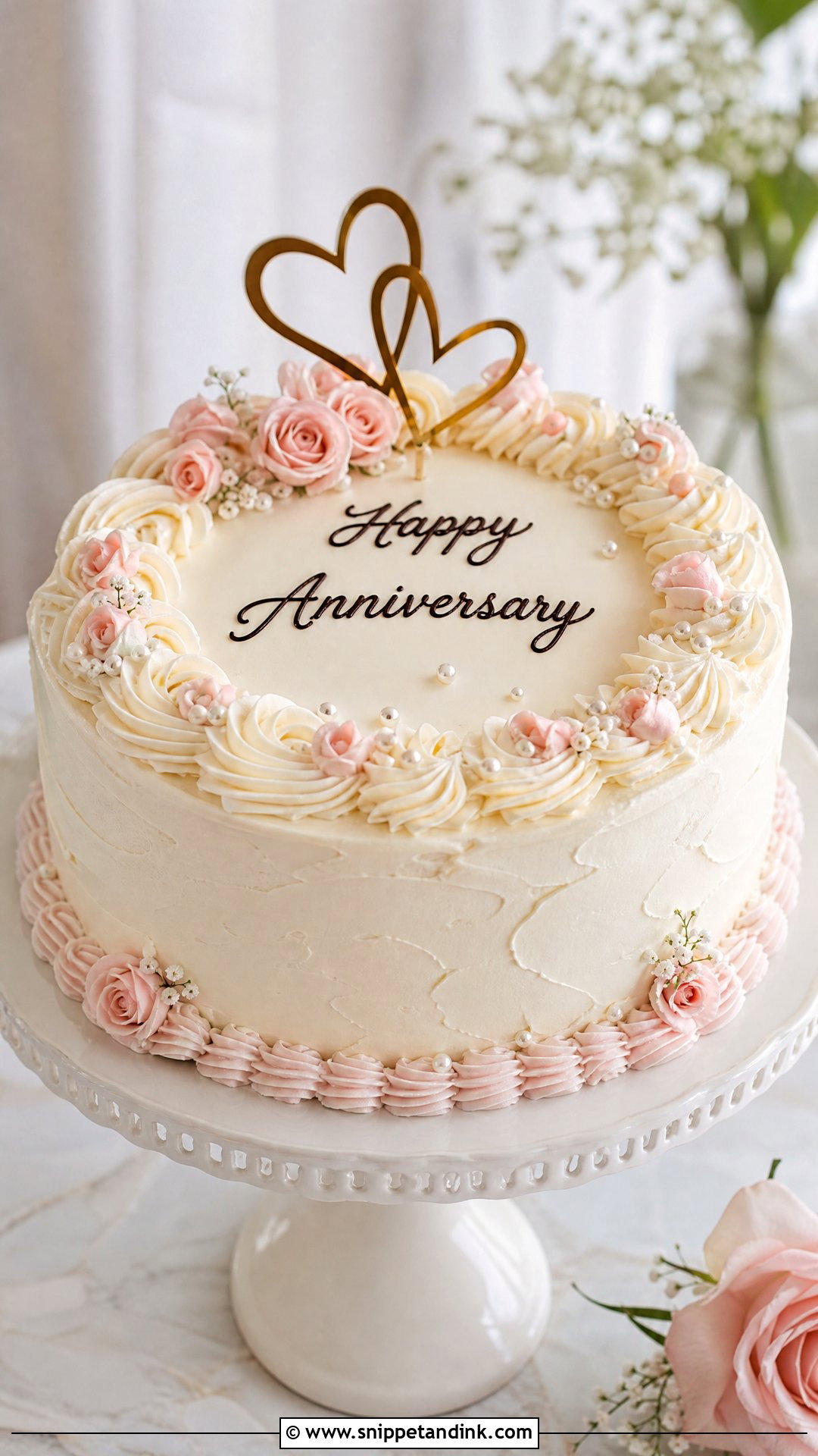 Happy Anniversary Buttercream Cake - Snippet and Ink - 30 Happy Anniversary Cake Ideas