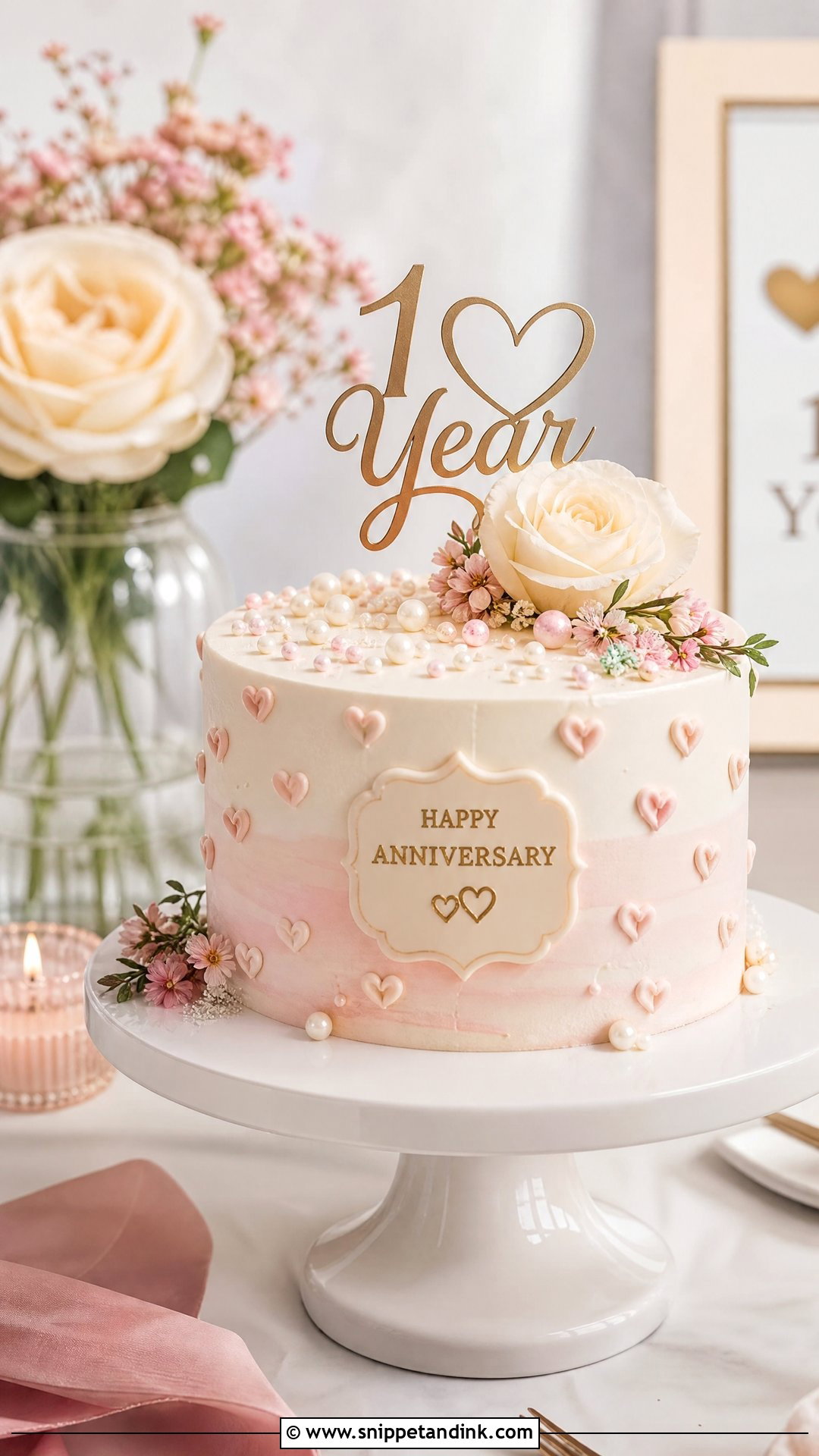 Happy Anniversary First Anniversary Cake - Snippet and Ink - 30 Happy Anniversary Cake Ideas