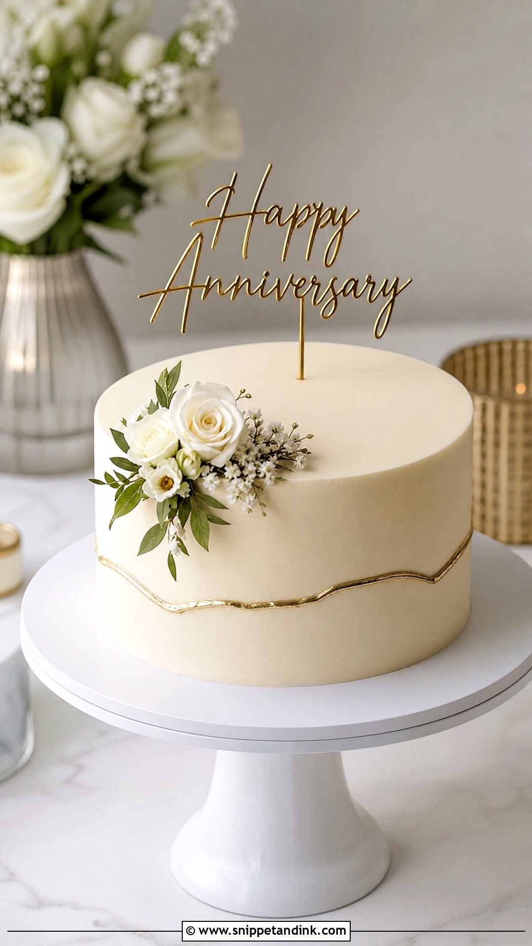 Happy Anniversary Minimalist Cake - Snippet and Ink - 30 Happy Anniversary Cake Ideas