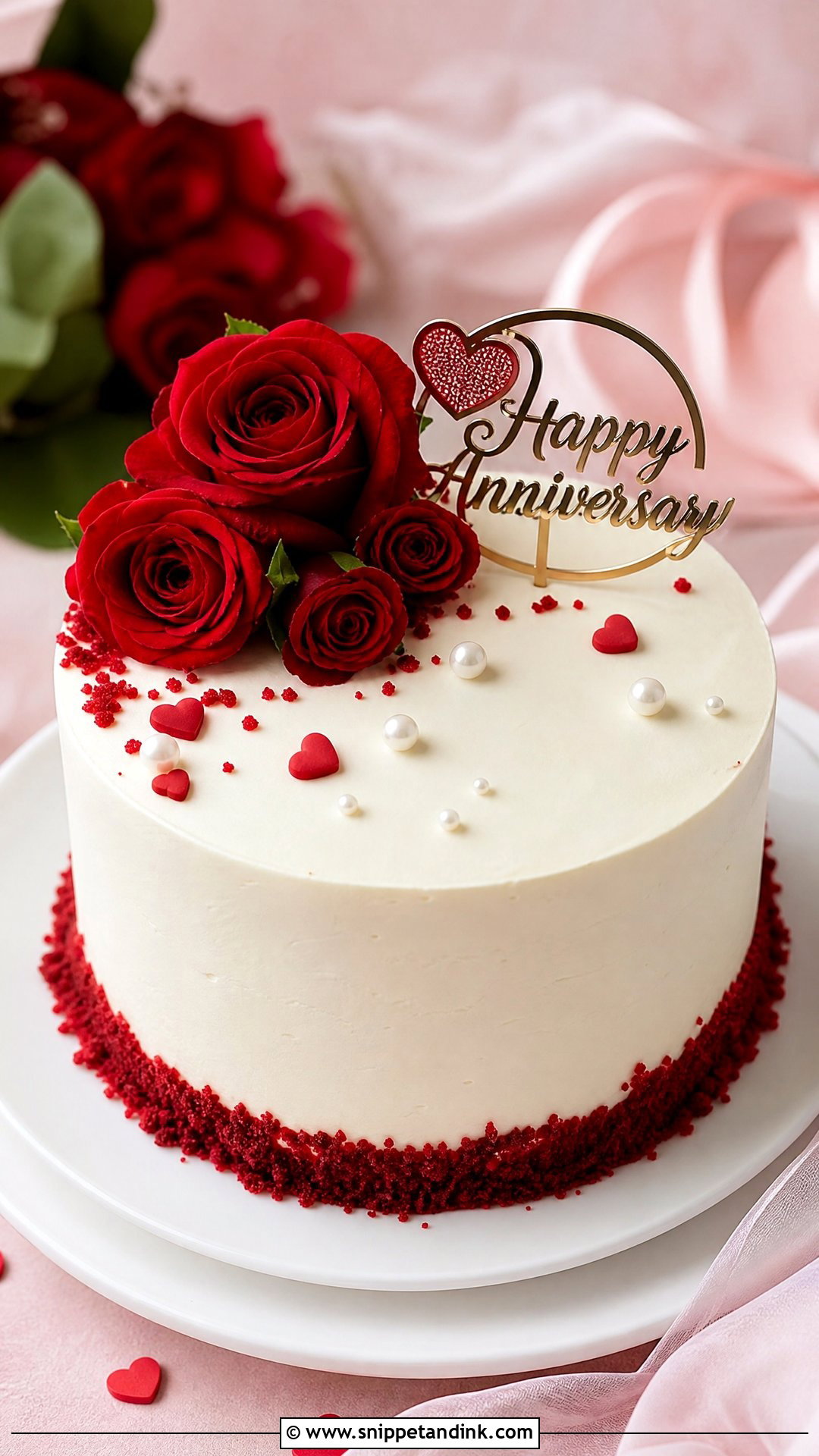 Happy Anniversary Red Velvet Cake - Snippet and Ink - 30 Happy Anniversary Cake Ideas