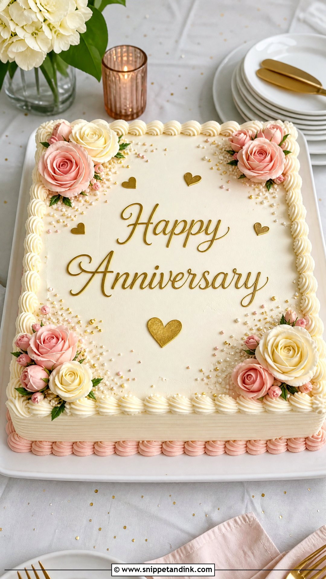 Happy Anniversary Sheet Cake - Snippet and Ink - 30 Happy Anniversary Cake Ideas