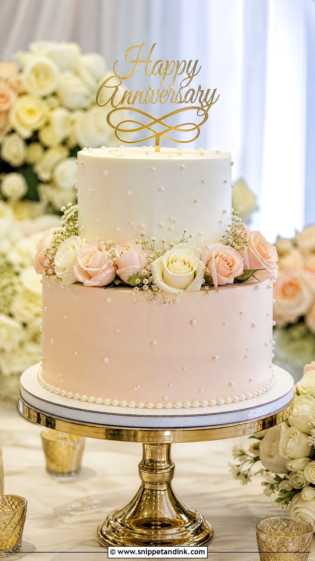 Happy Anniversary Two Tier Cake - Snippet and Ink - 30 Happy Anniversary Cake Ideas