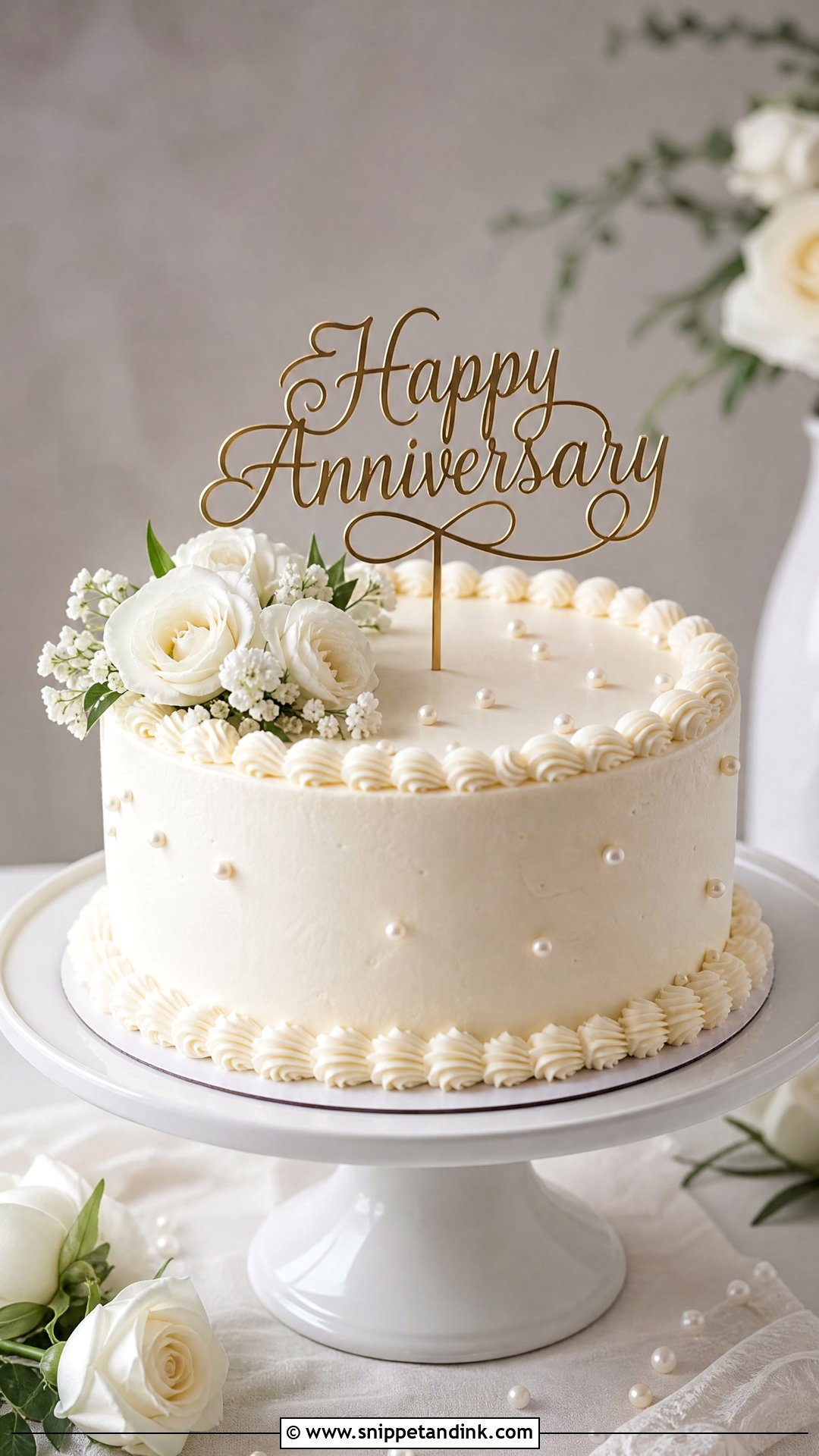 Happy Anniversary Vanilla Cake - Snippet and Ink - 30 Happy Anniversary Cake Ideas