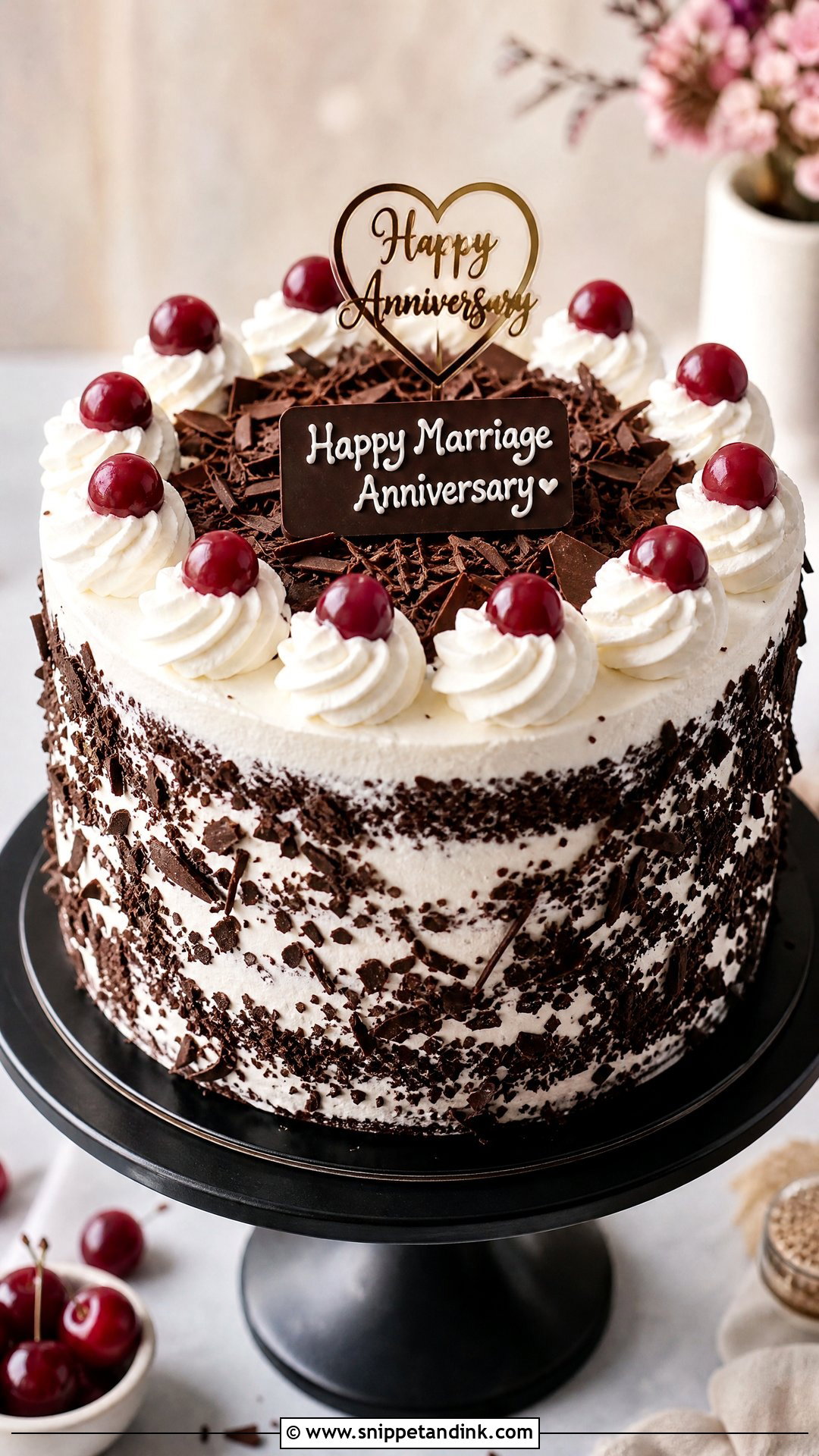 Happy Marriage Anniversary Black Forest Cake - Snippet and Ink - 30 Happy Marriage Anniversary Cake Ideas
