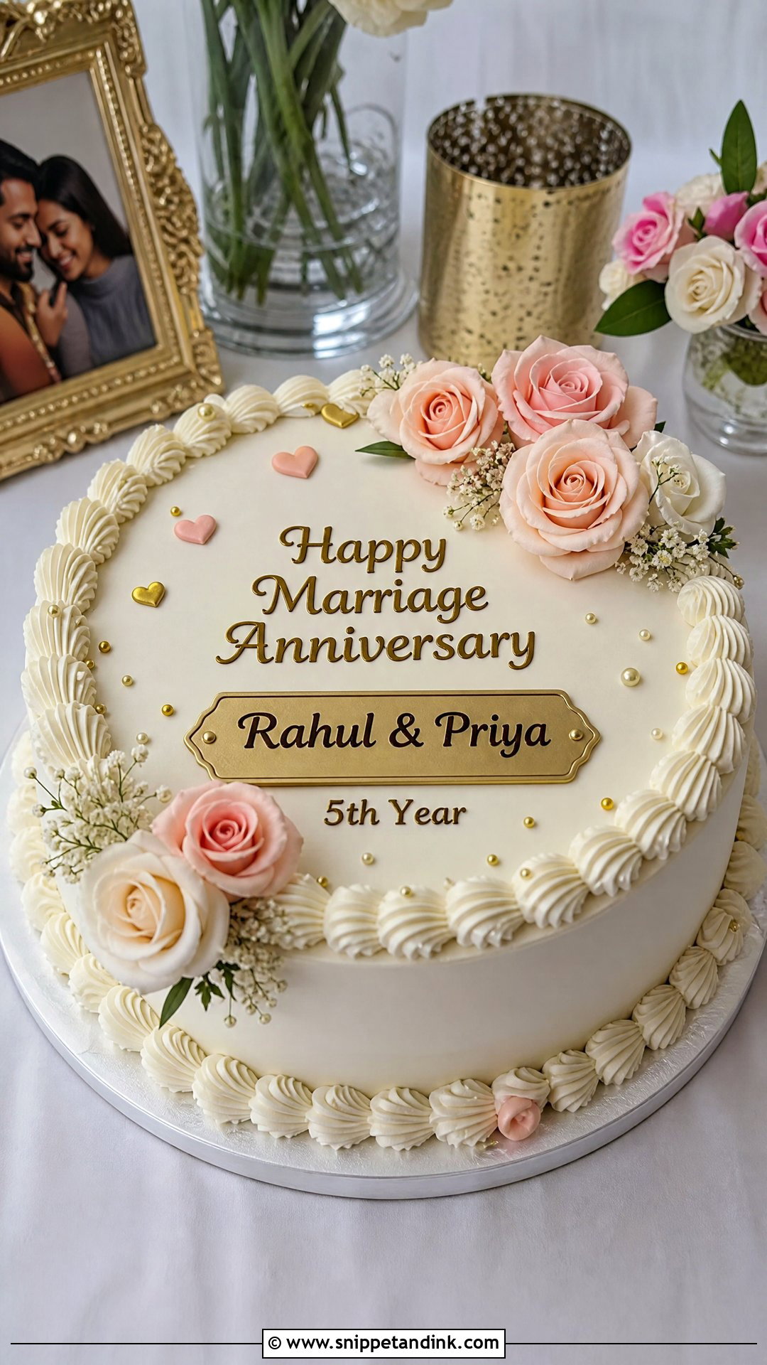 Happy Marriage Anniversary Cake With Names - Snippet and Ink - 30 Happy Marriage Anniversary Cake Ideas