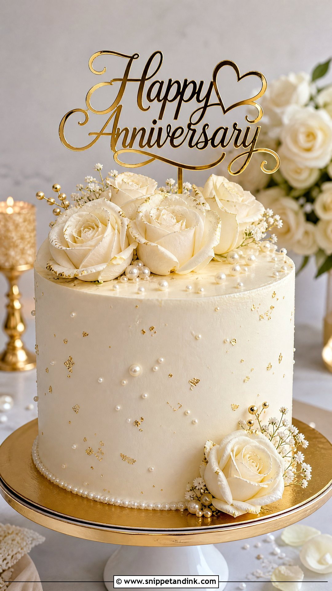 Happy Marriage Anniversary Cake With Topper - Snippet and Ink - 30 Happy Marriage Anniversary Cake Ideas