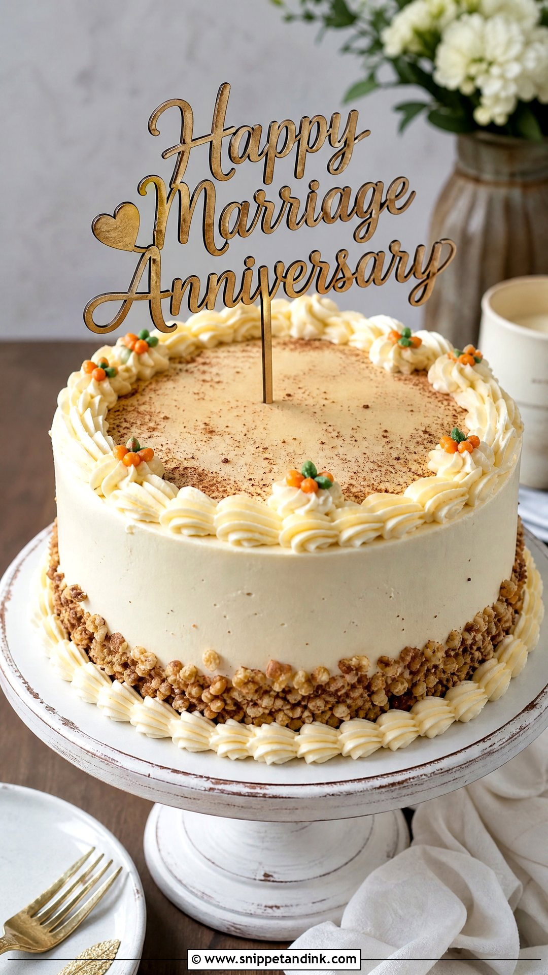 Happy Marriage Anniversary Carrot Cake - Snippet and Ink - 30 Happy Marriage Anniversary Cake Ideas