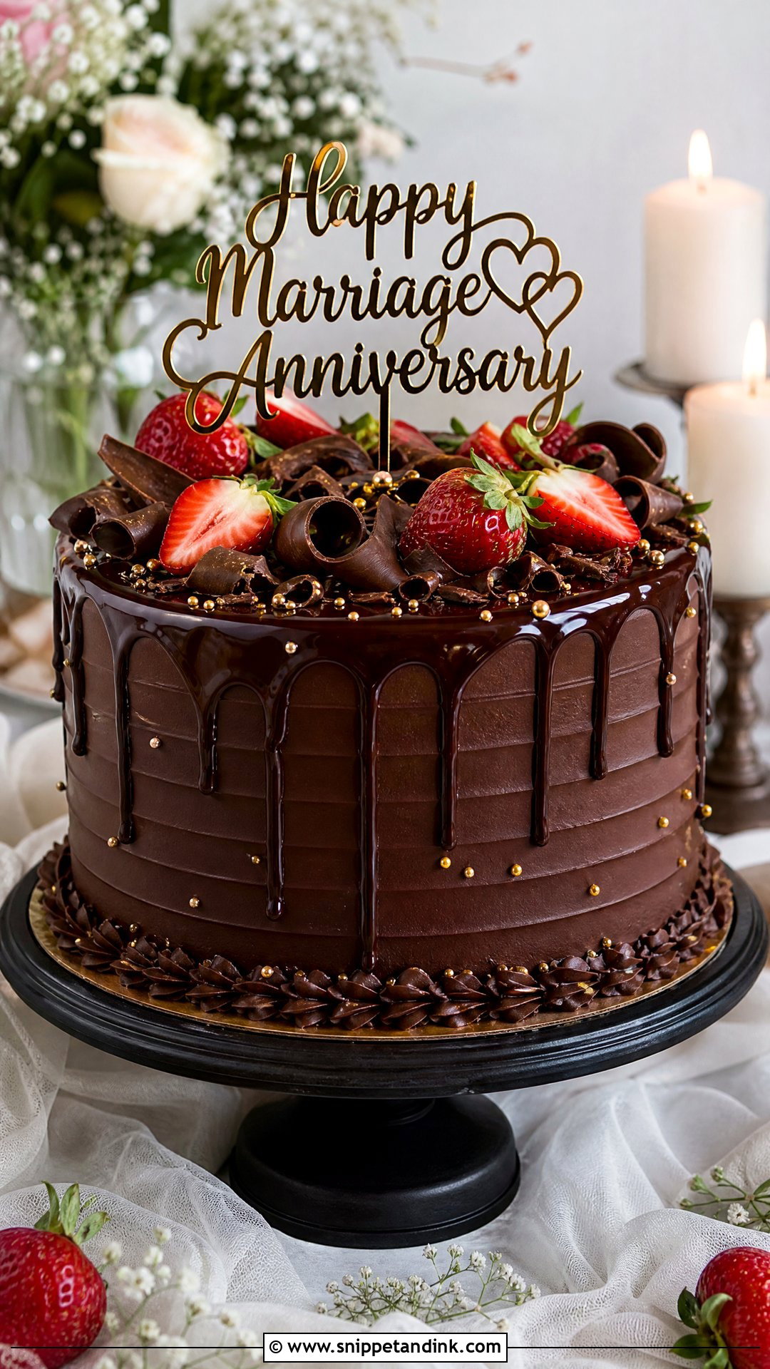 Happy Marriage Anniversary Chocolate Cake - Snippet and Ink - 30 Happy Marriage Anniversary Cake Ideas