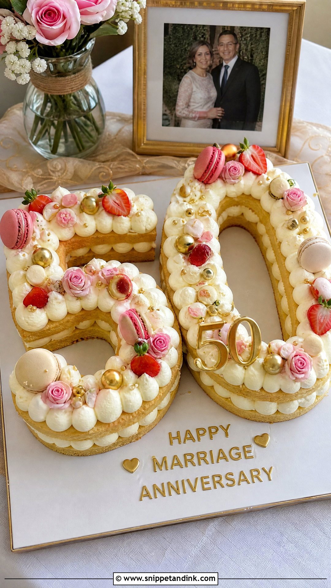 Happy Marriage Anniversary Number Cake - Snippet and Ink - 30 Happy Marriage Anniversary Cake Ideas