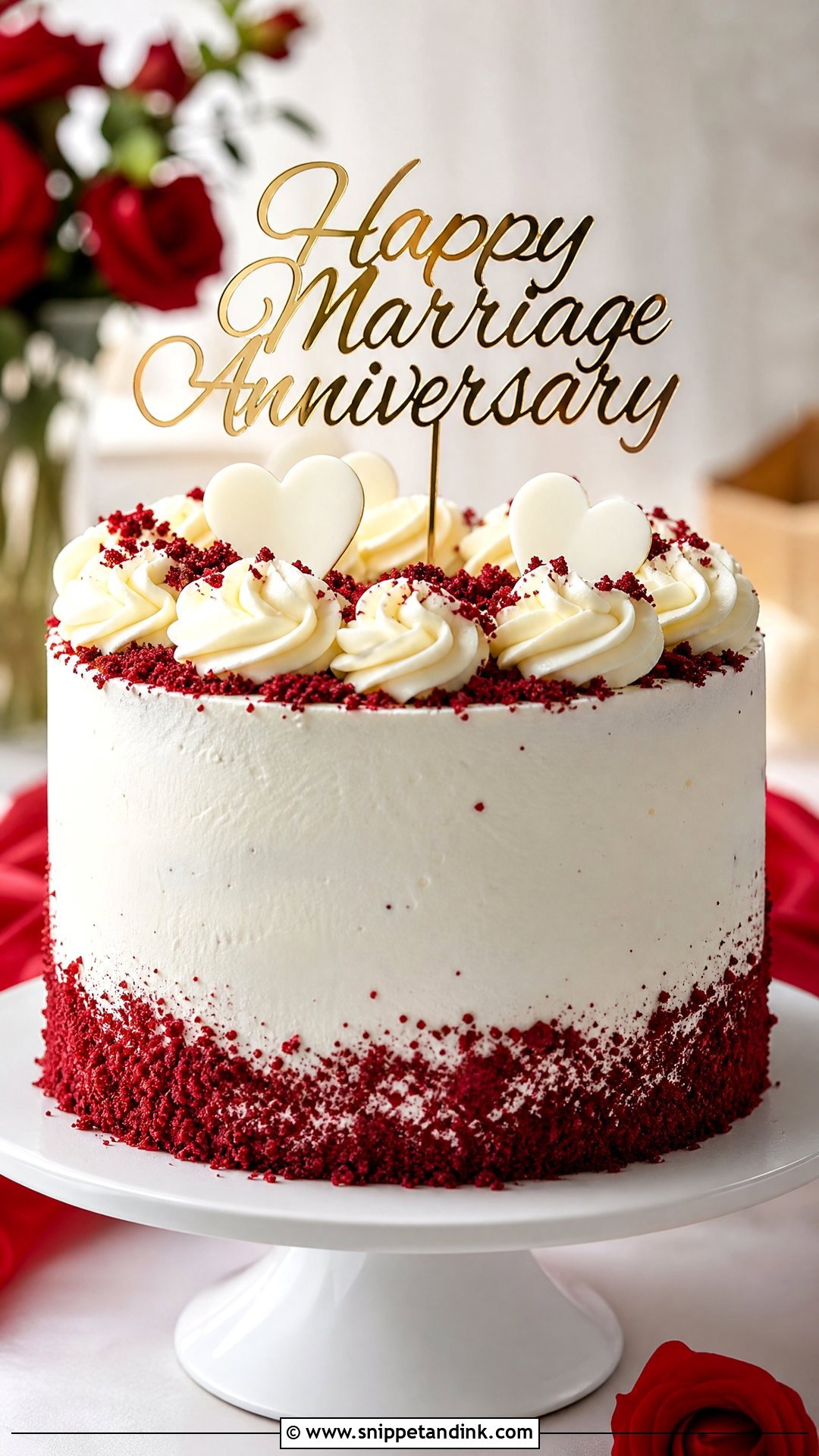 Happy Marriage Anniversary Red Velvet Cake - Snippet and Ink - 30 Happy Marriage Anniversary Cake Ideas