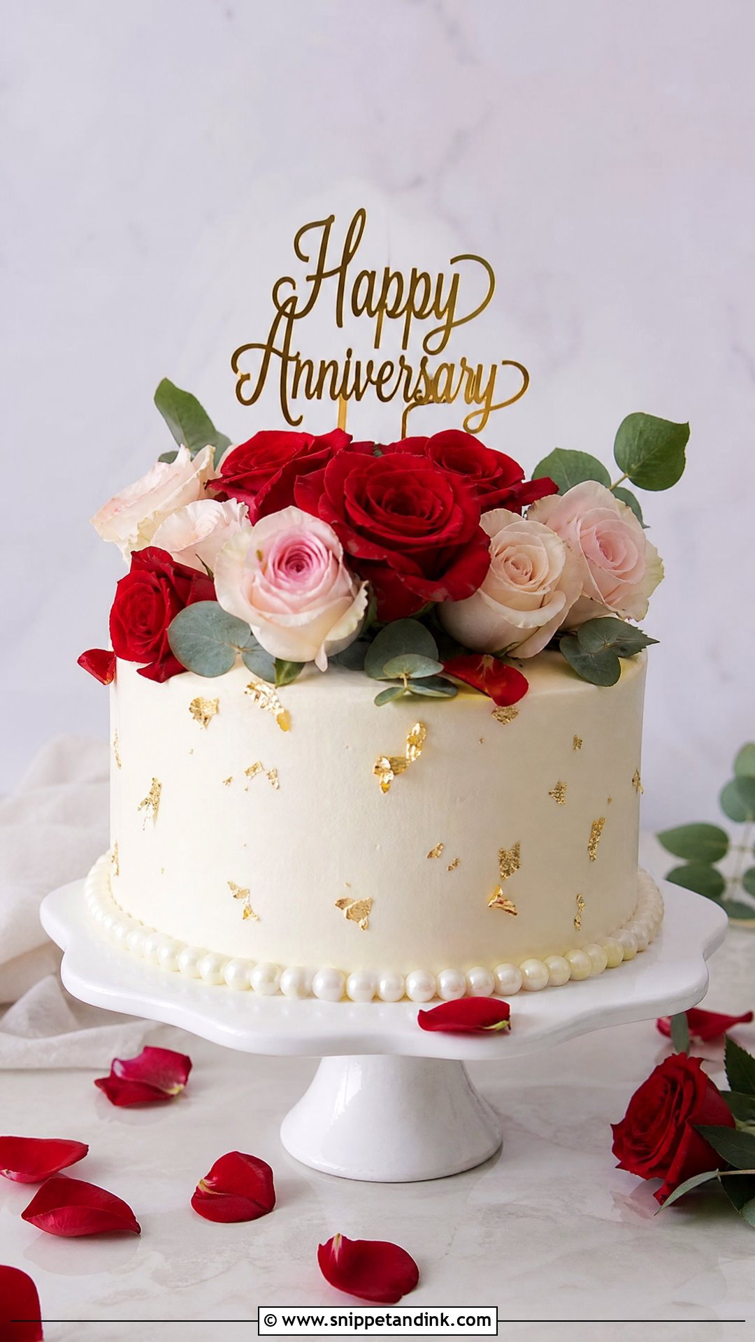 Happy Marriage Anniversary Rose Cake - Snippet and Ink - 30 Happy Marriage Anniversary Cake Ideas