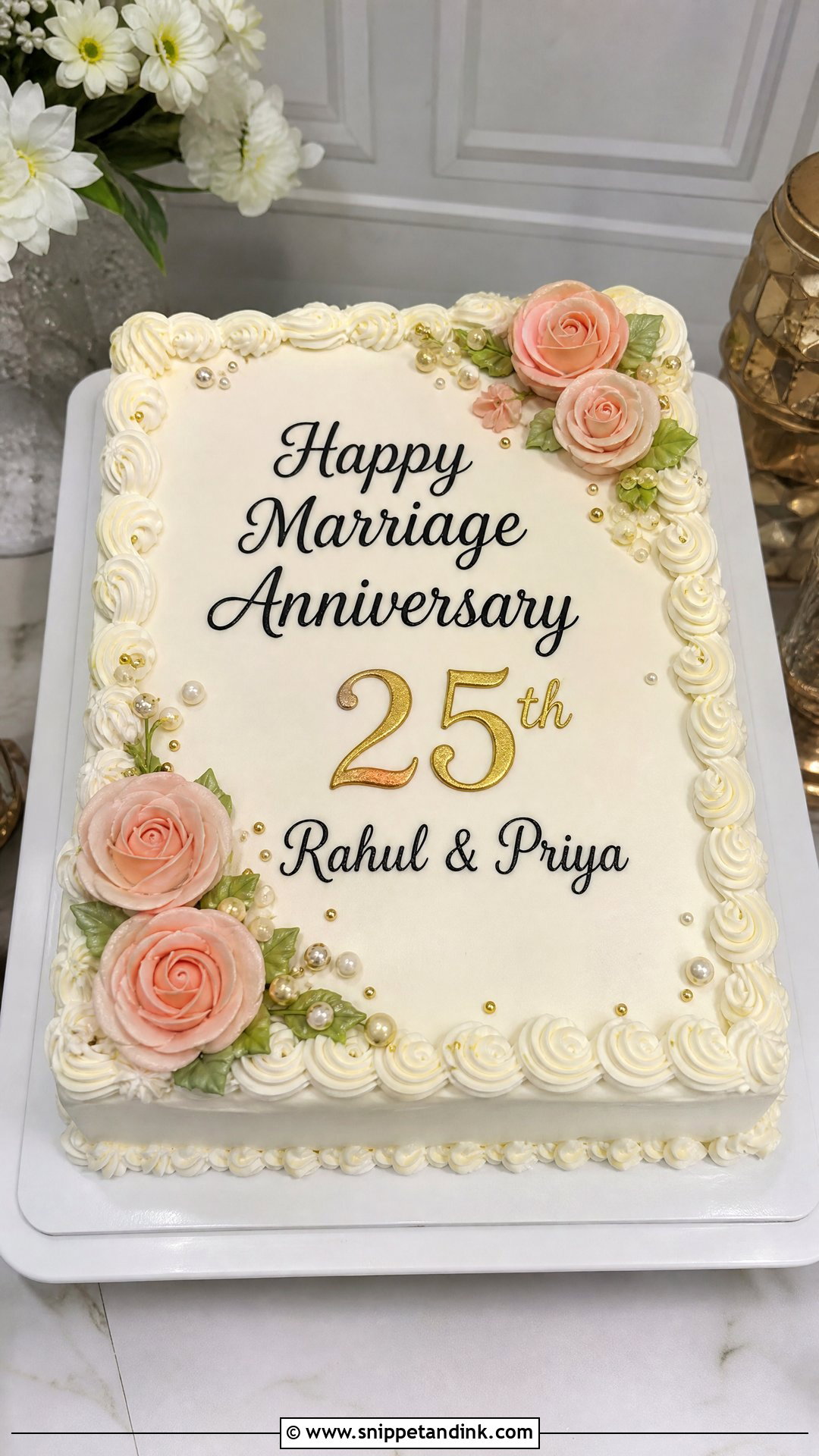 Happy Marriage Anniversary Sheet Cake - Snippet and Ink - 30 Happy Marriage Anniversary Cake Ideas