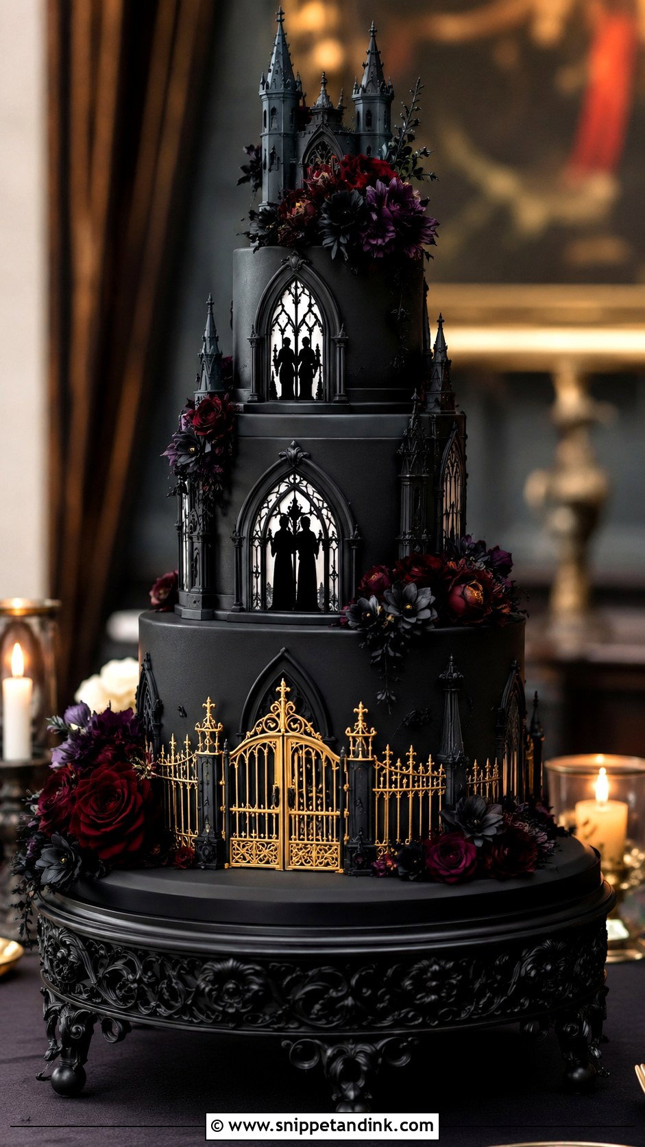 Haunted Mansion Wedding Cake - Snippet and Ink - 25 Elegant Halloween Wedding Cake Ideas
