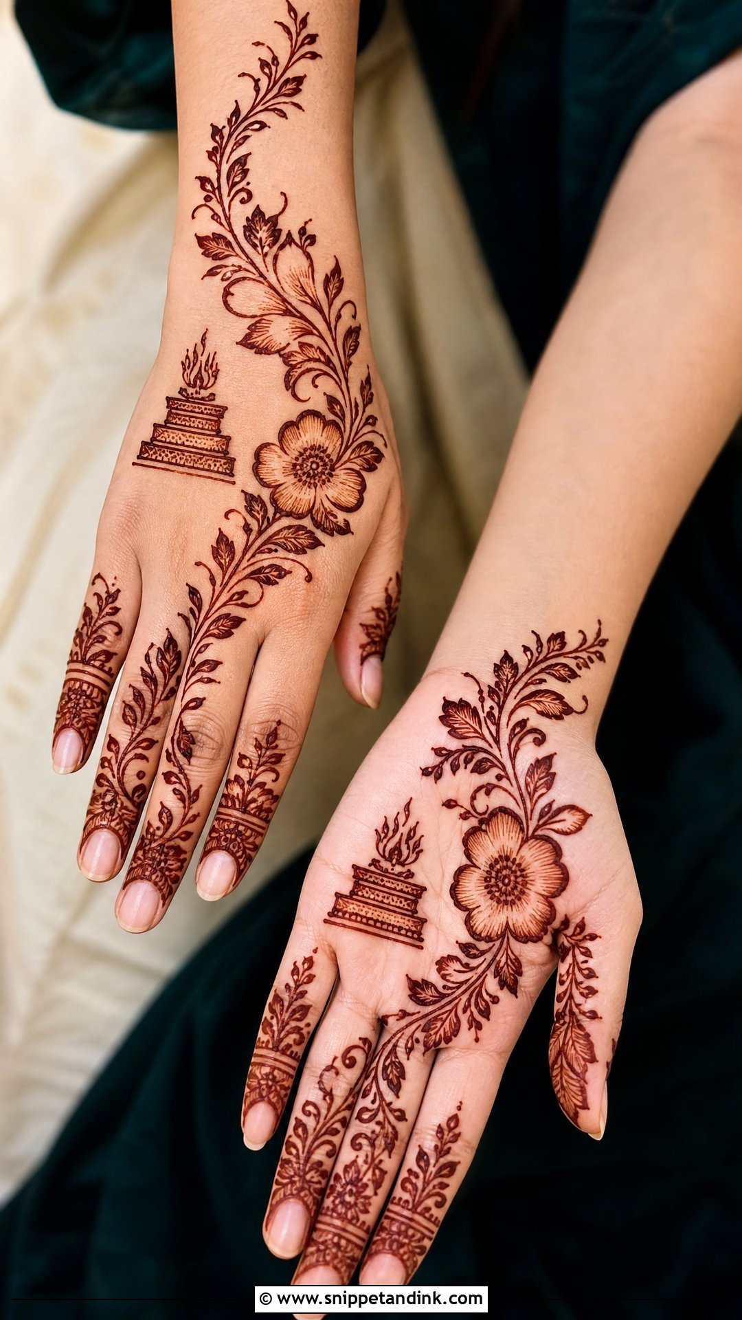 Havan Kund Arabic Mehndi Design - Snippet and Ink - 20 Havan Kund Mehndi Design Ideas