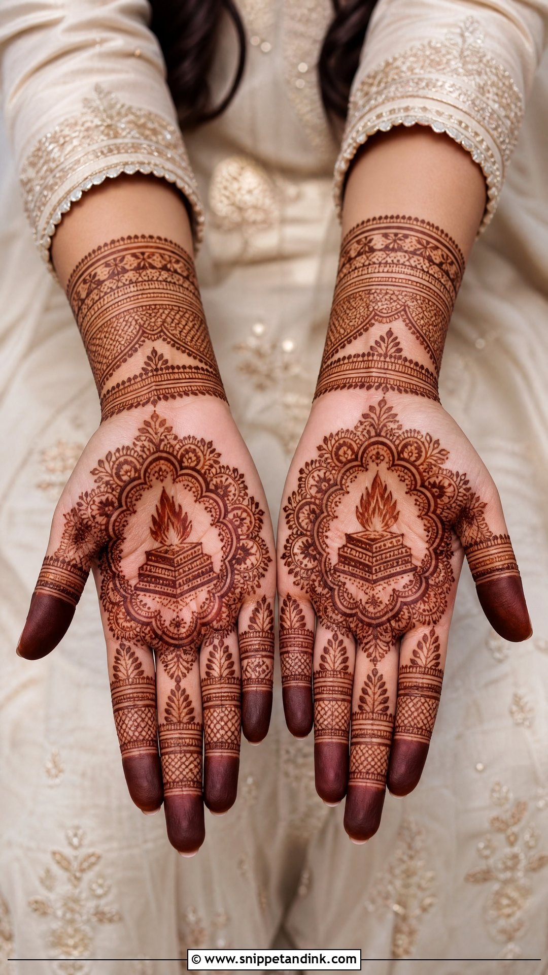 Havan Kund Front Hand Mehndi Design - Snippet and Ink - 20 Havan Kund Mehndi Design Ideas