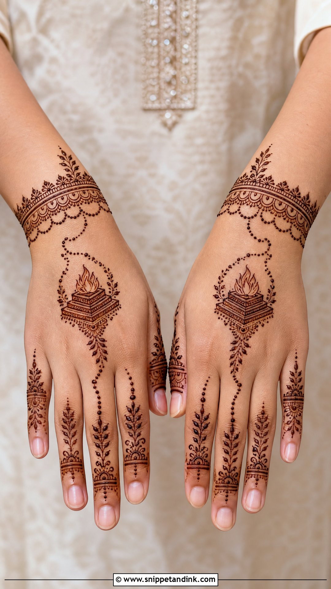 Havan Kund Mehndi Design Back Hand - Snippet and Ink - 20 Havan Kund Mehndi Design Ideas