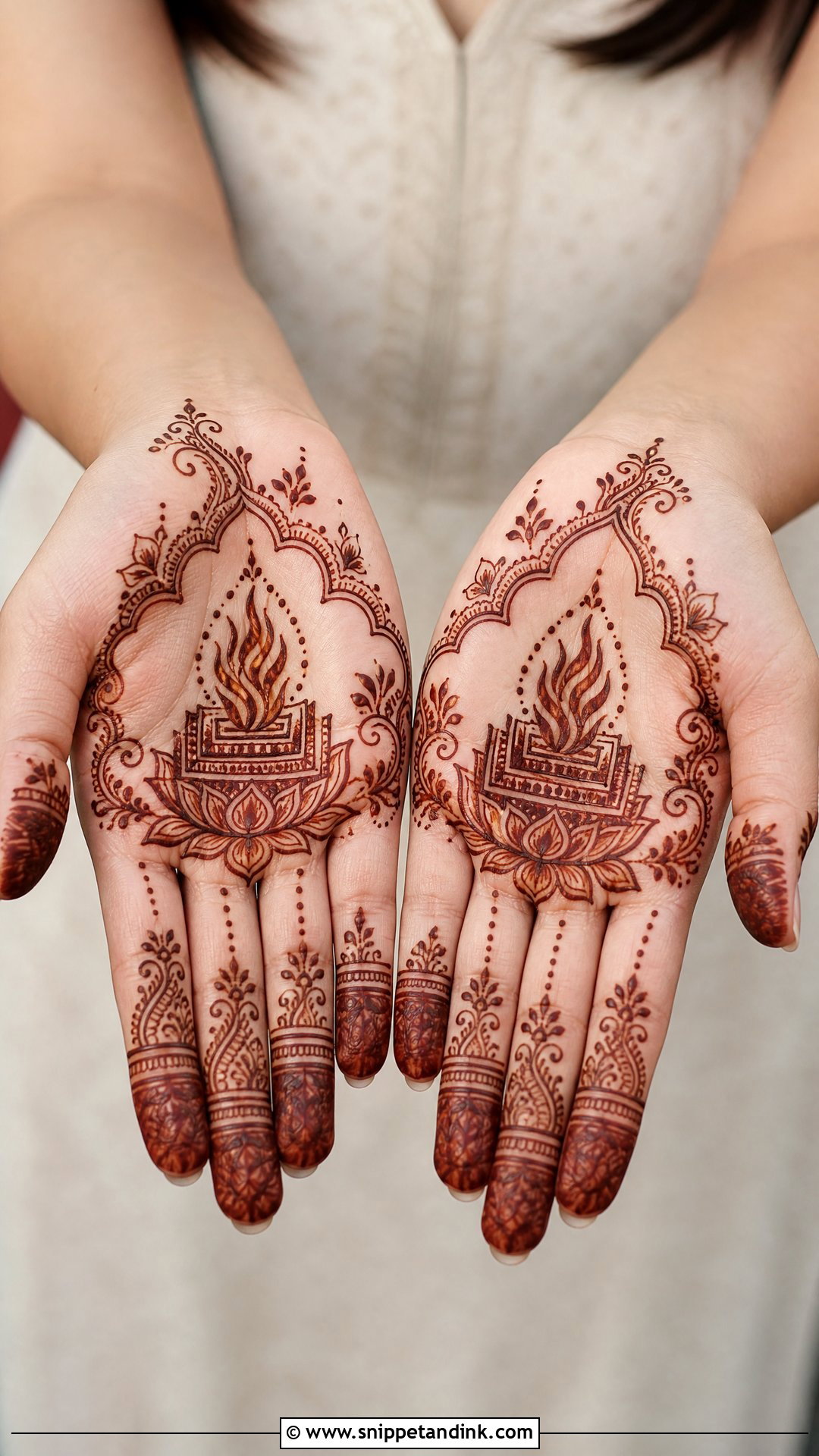 Havan Kund Mehndi Design For Palm - Snippet and Ink - 20 Havan Kund Mehndi Design Ideas