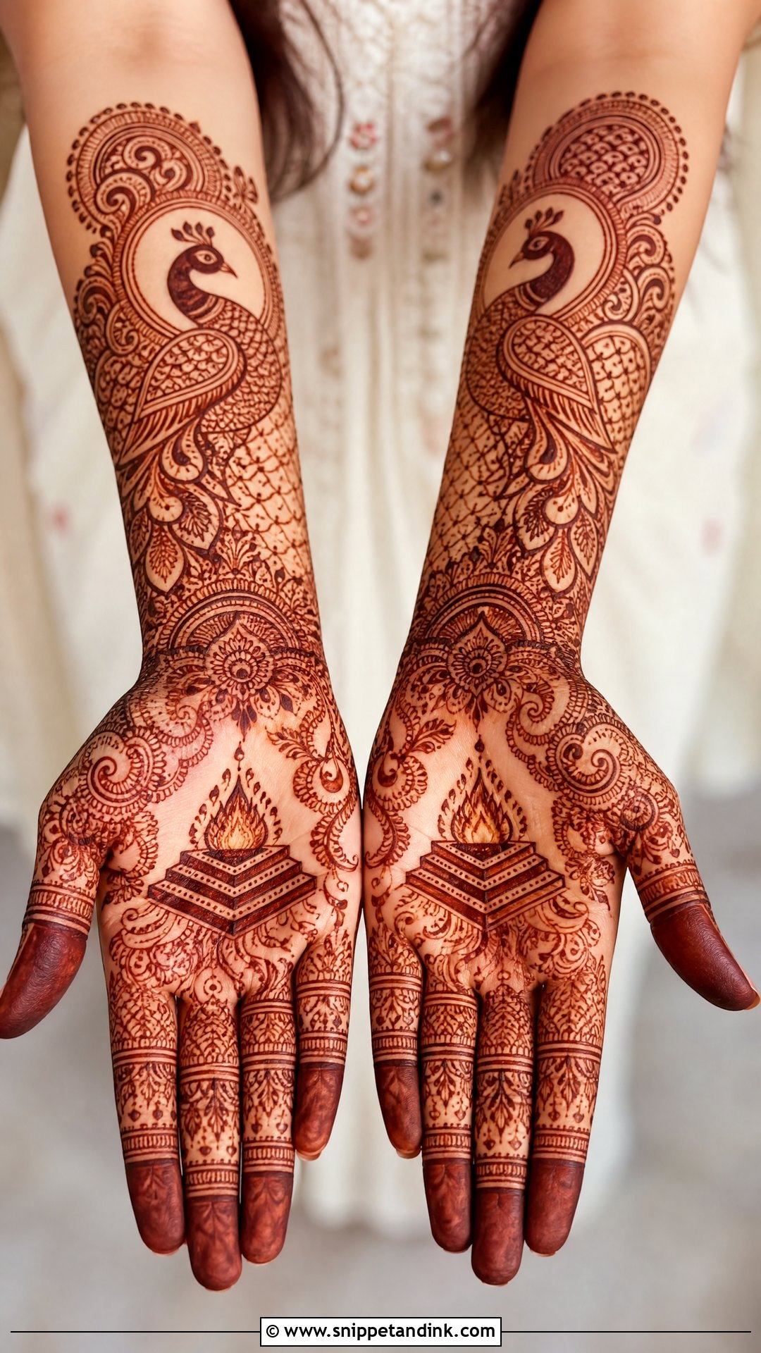Havan Kund Peacock Mehndi Design - Snippet and Ink - 20 Havan Kund Mehndi Design Ideas