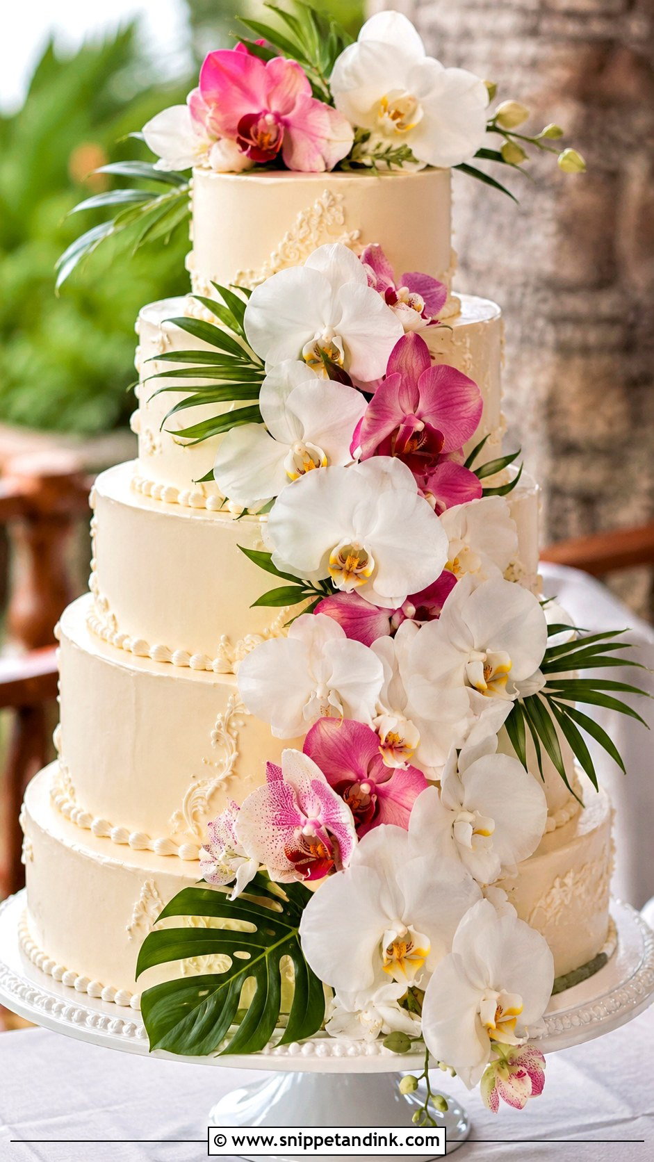 Hawaii Wedding Cake With Orchid Flowers - Snippet and Ink - 20 Hawaii Wedding Cake Recipe