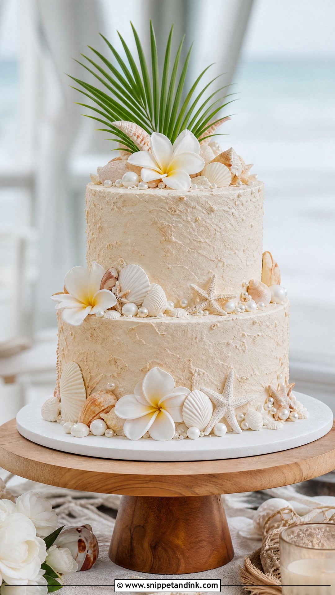 Hawaiian Beach Wedding Cake - Snippet and Ink - 25 Hawaiian Theme Cakes for Wedding