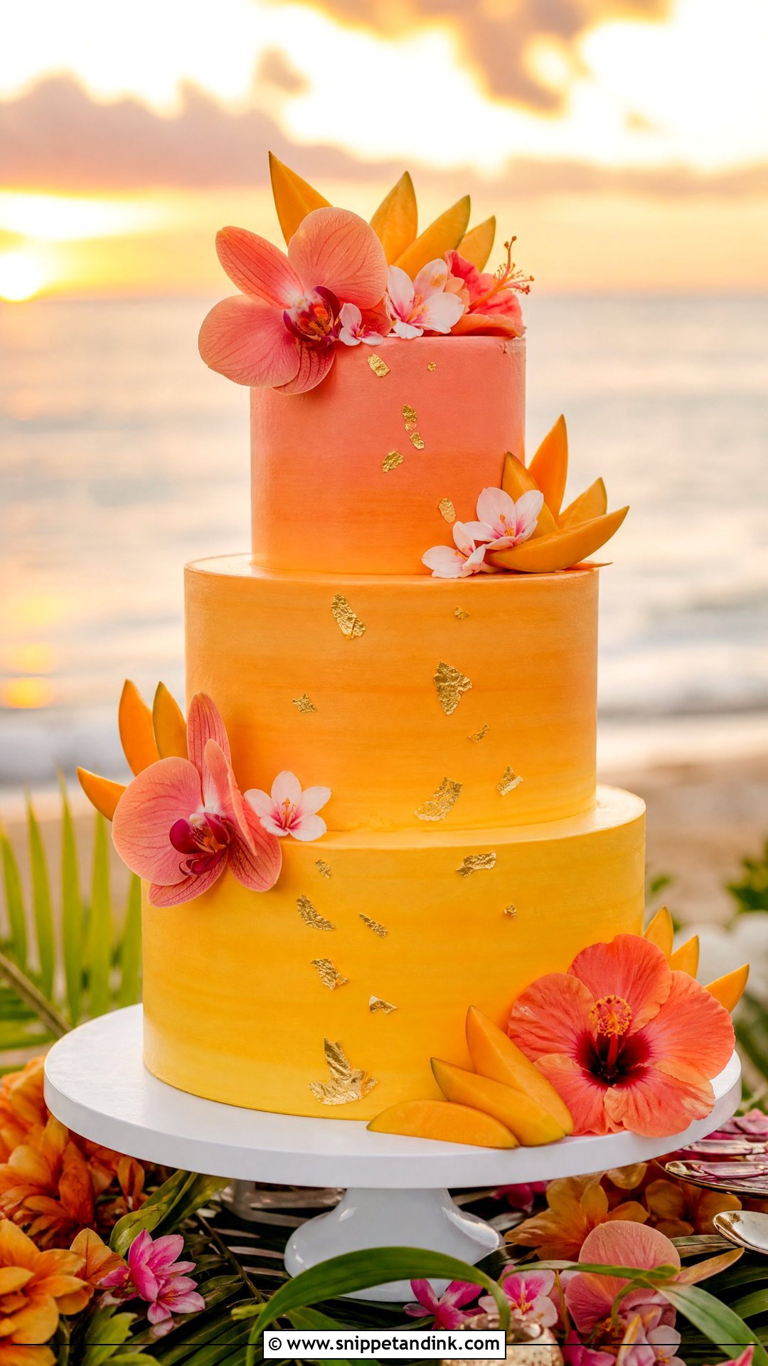 Hawaiian Mango Wedding Cake - Snippet and Ink - 25 Hawaiian Theme Cakes for Wedding