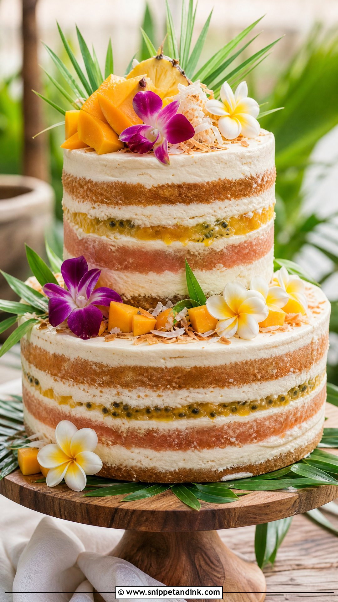 Hawaiian Naked Wedding Cake - Snippet and Ink - 25 Hawaiian Theme Cakes for Wedding