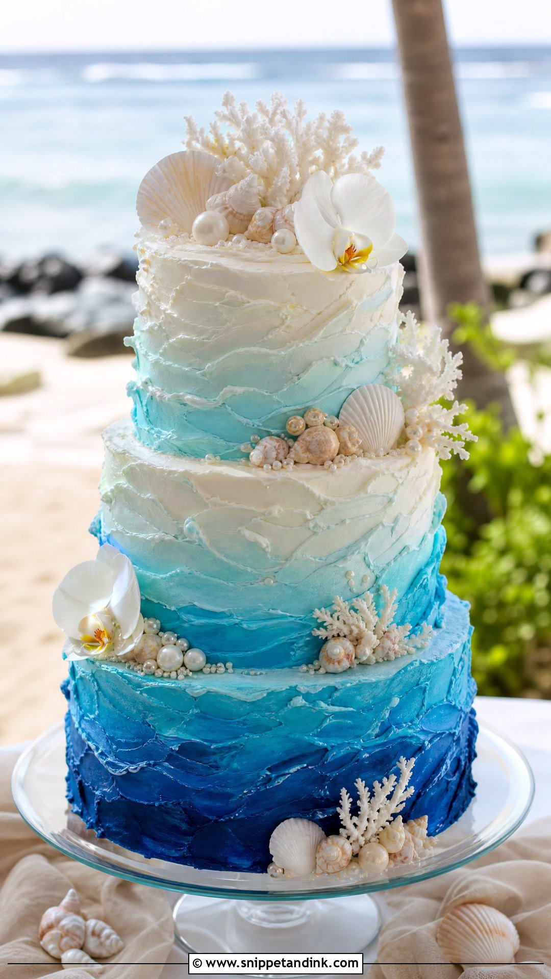 Hawaiian Ocean Wedding Cake - Snippet and Ink - 25 Hawaiian Theme Cakes for Wedding