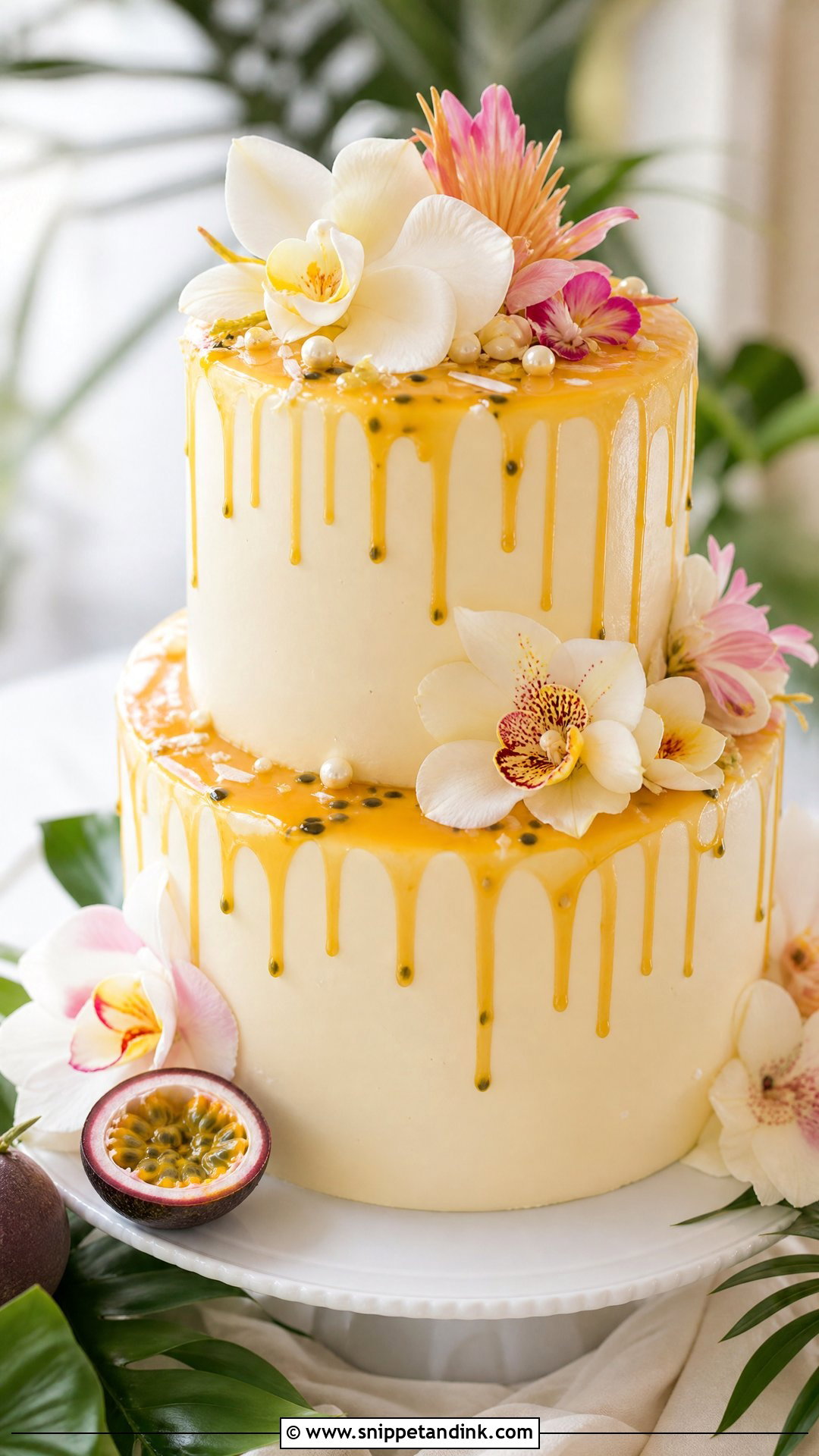 Hawaiian Passion Fruit Wedding Cake - Snippet and Ink - 25 Hawaiian Theme Cakes for Wedding