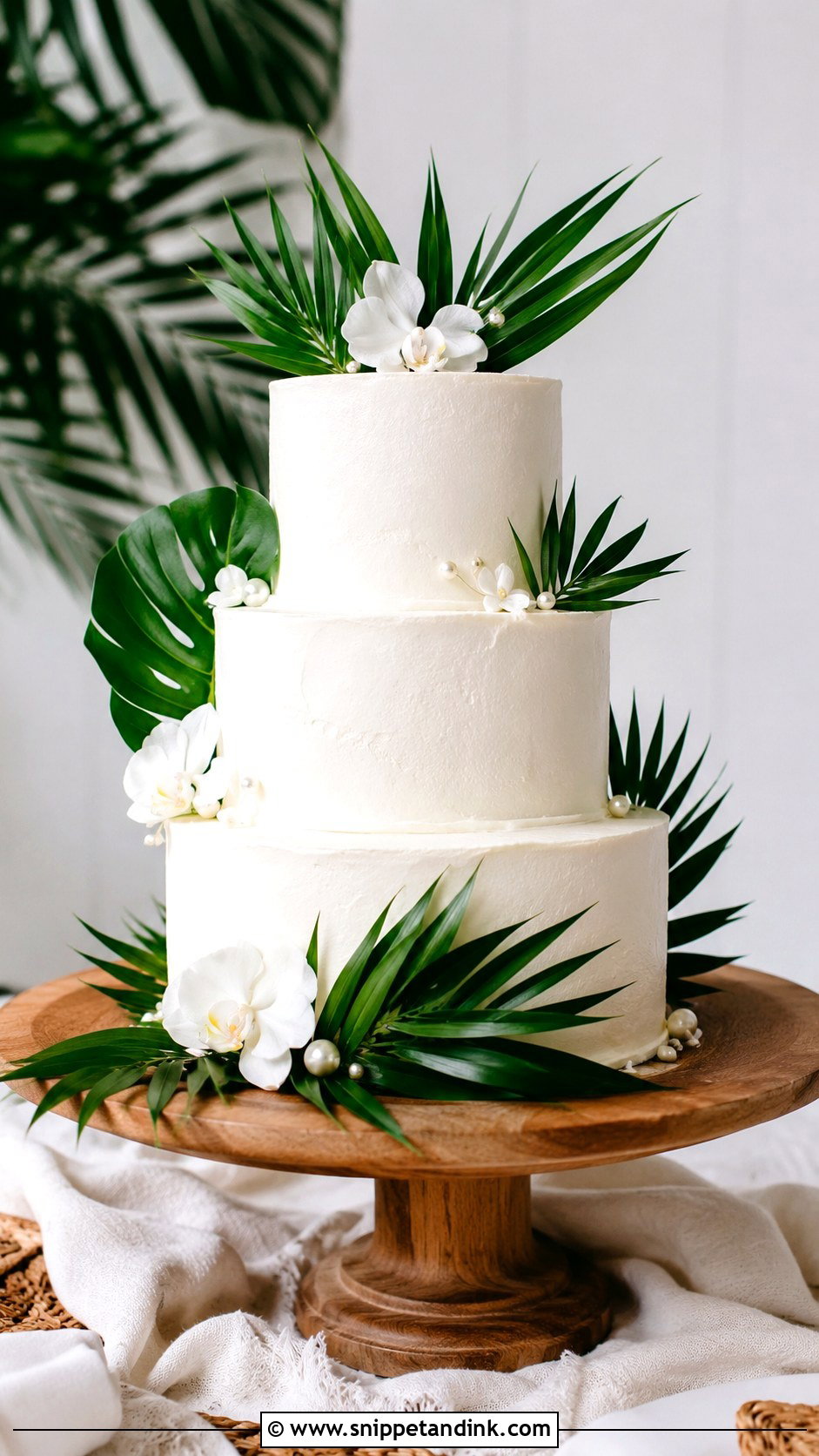 Hawaiian Wedding Cake With Palm Leaves - Snippet and Ink - 20 Hawaiian Wedding Cakes