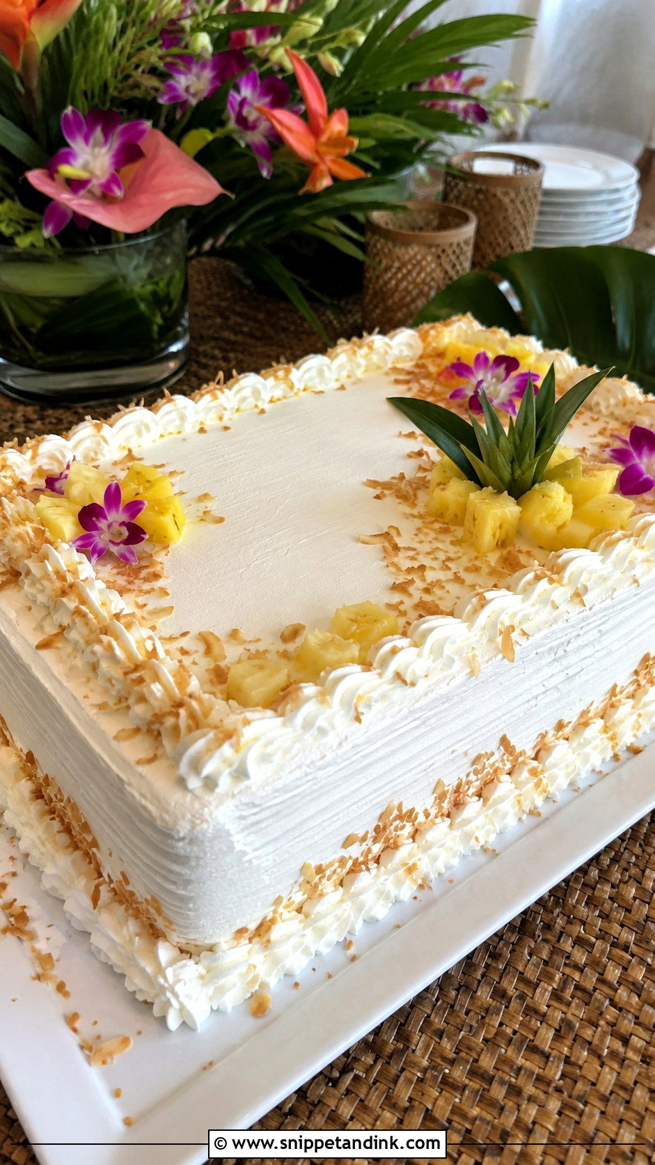Hawaiian Wedding Cake With Sheet Cake - Snippet and Ink - 20 Hawaiian Wedding Cakes