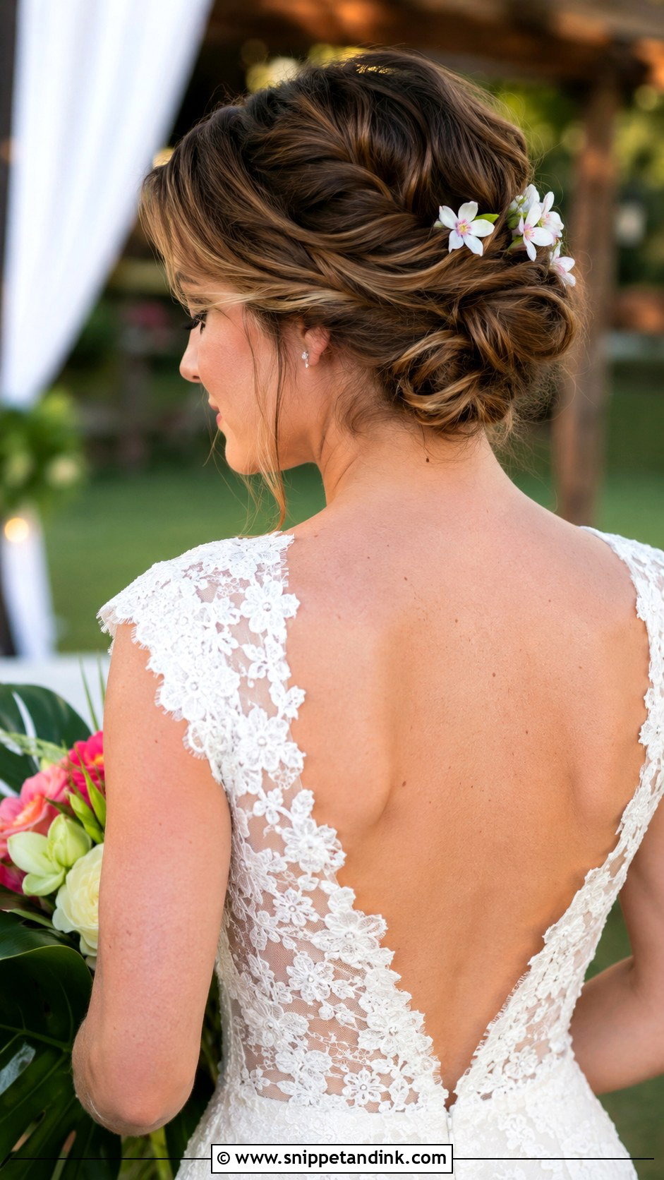 Hawaiian Wedding Twisted Updo - Snippet and Ink - 15 Hawaiian Wedding Hair Ideas