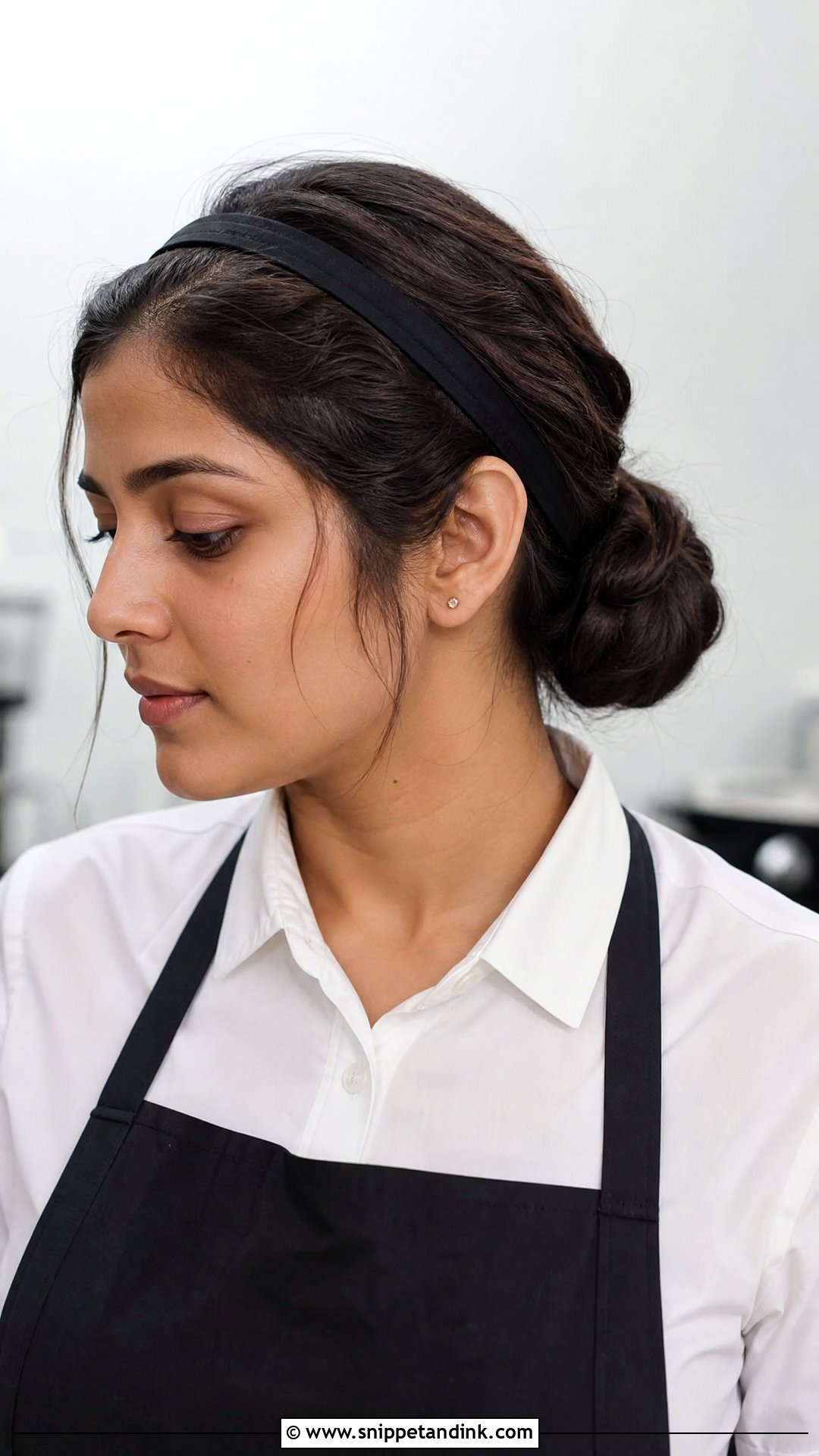 Headband Updo For Catering - Snippet and Ink - 15 Catering Hairstyles