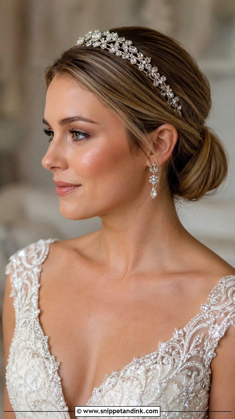 Headband Updo Wedding Hairstyle - Snippet and Ink - 35 Wedding Hairstyles