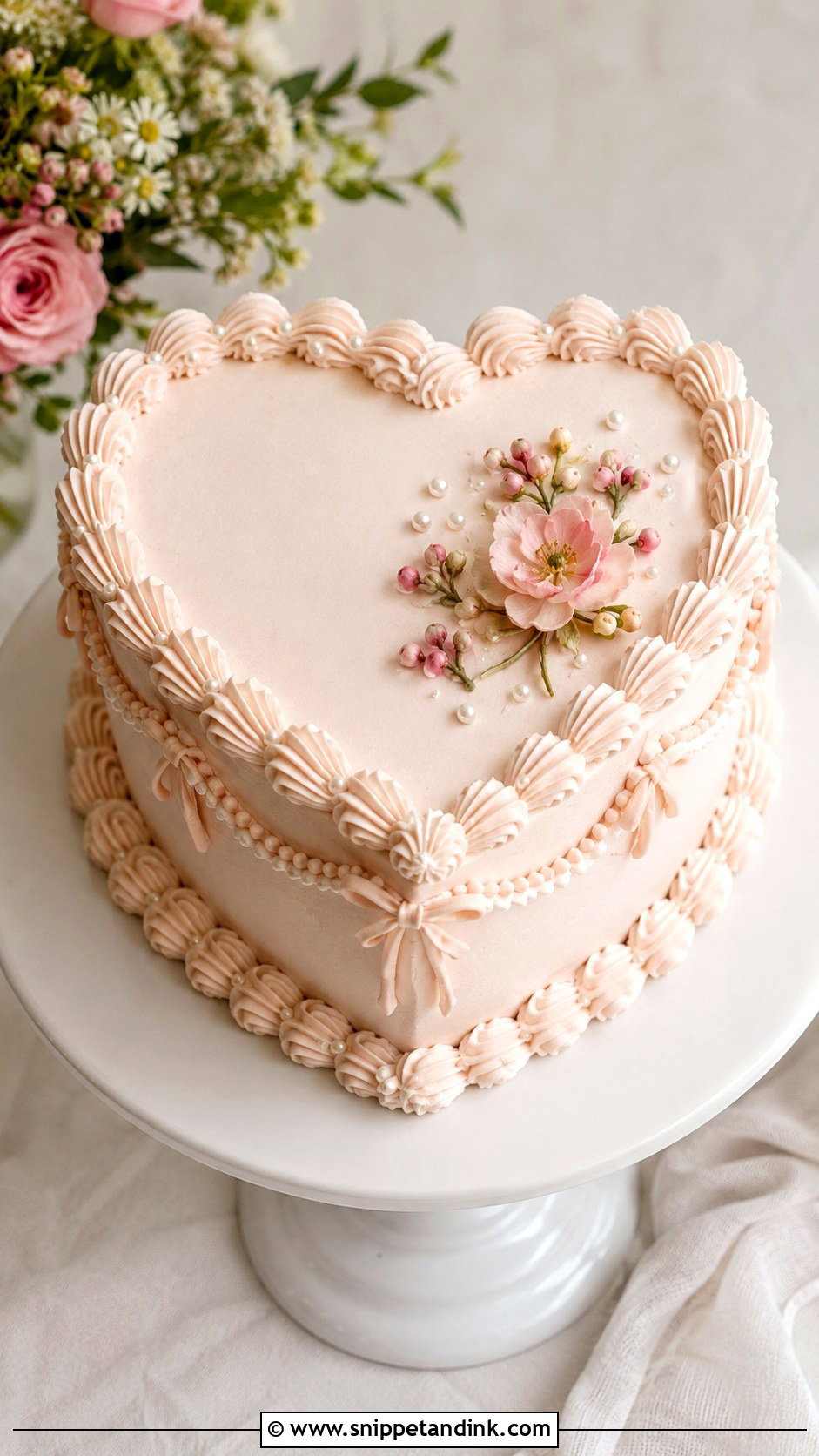 Heart 1 Tier Wedding Cake - Snippet and Ink - 20 1 Tier Wedding Cakes
