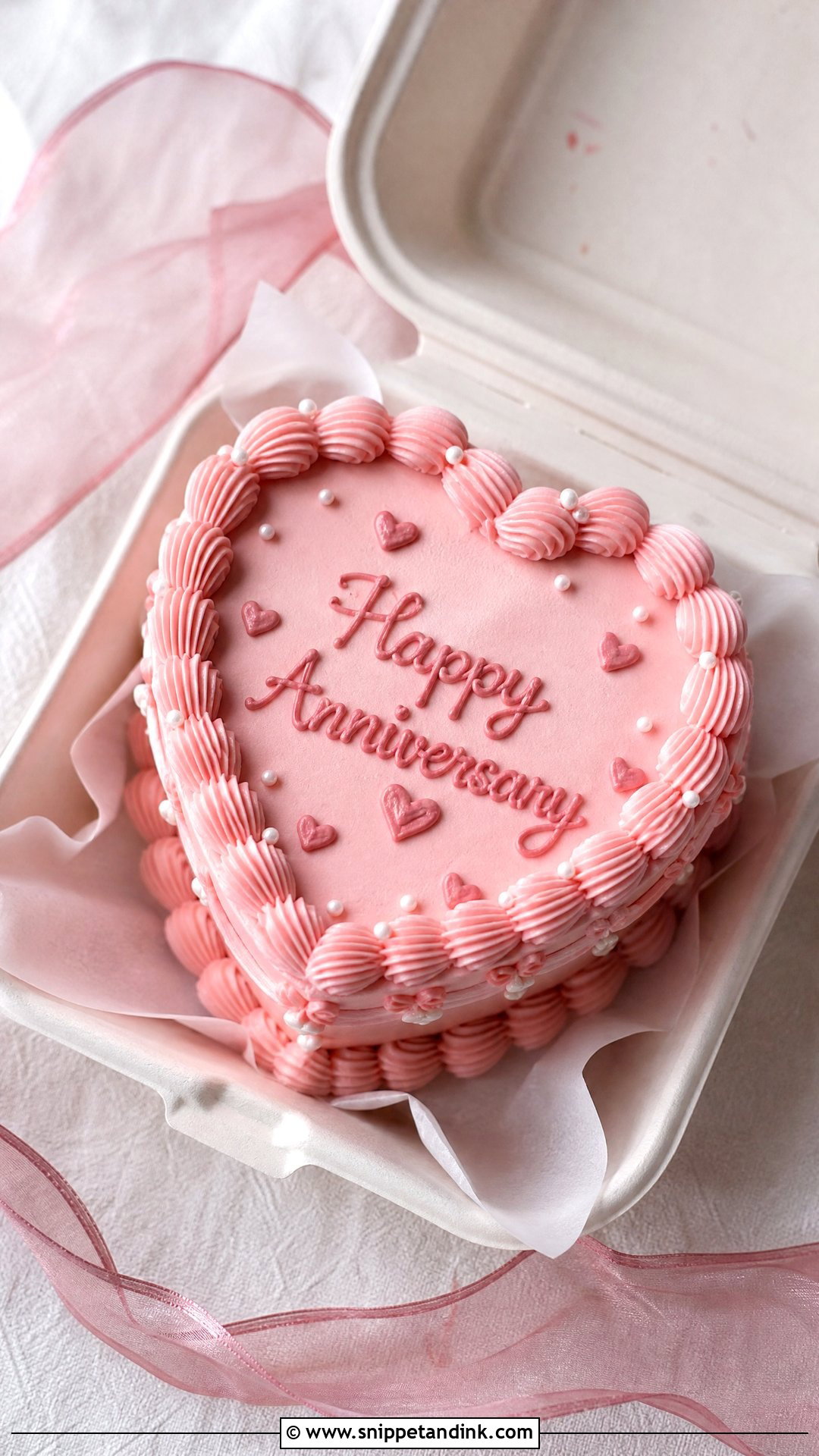 Heart Anniversary Bento Cake - Snippet and Ink - 30 Anniversary Bento Cake Ideas