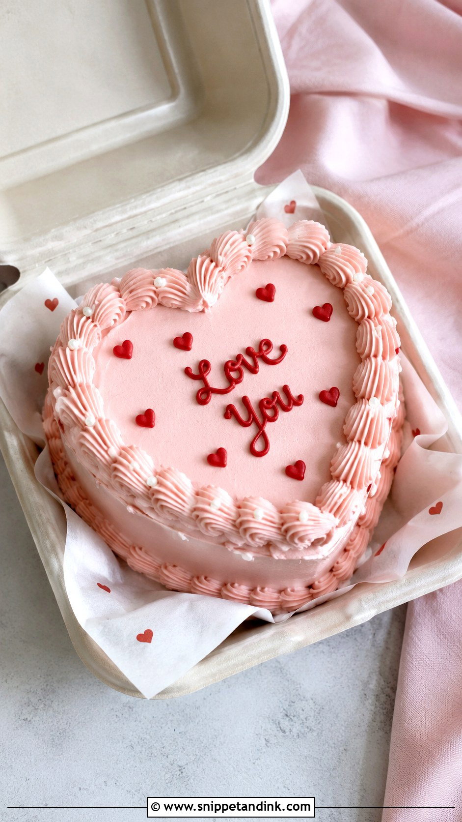 Heart Anniversary Bento Cake - Snippet and Ink - 20 Anniversary Bento Cake Ideas