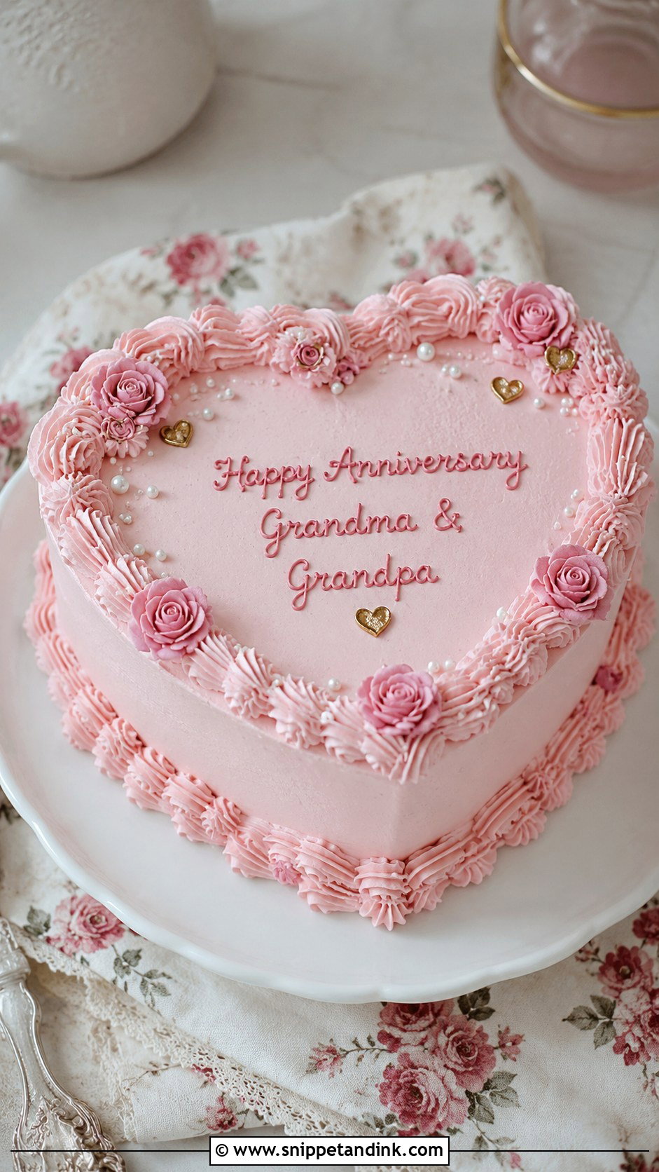 Heart Anniversary Cake - Snippet and Ink - 20 Anniversary Cake for Grandparents