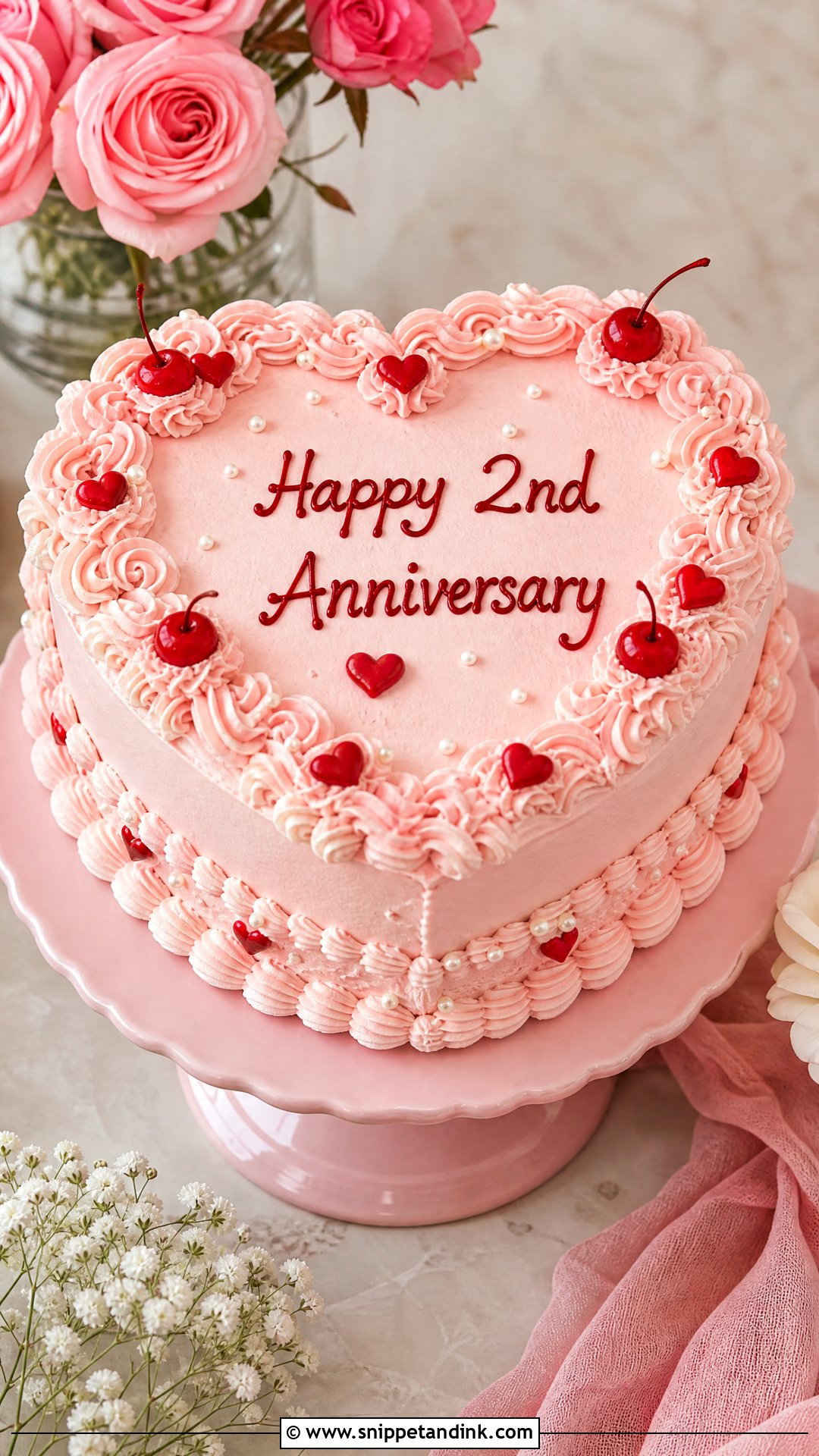 Heart Anniversary Cake - Snippet and Ink - 30 2 Year Anniversary Cake Ideas