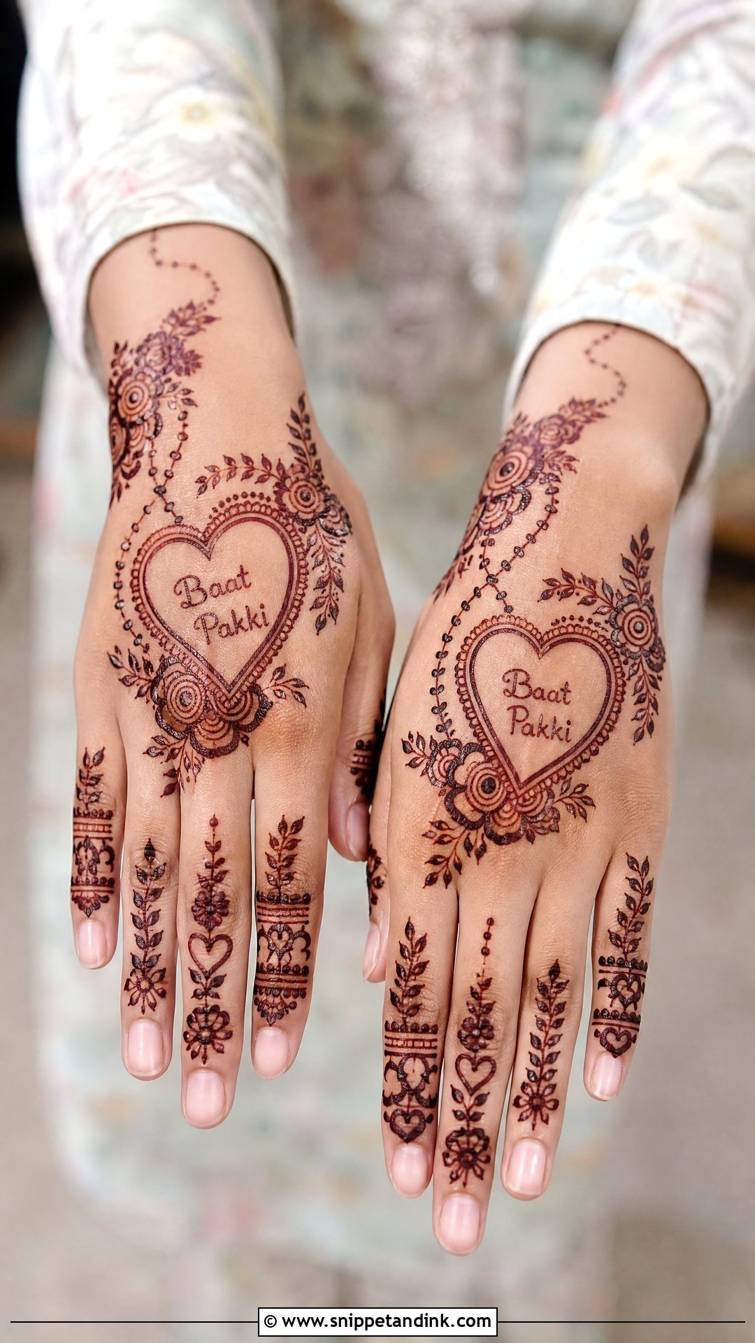 Heart Baat Pakki Mehndi Design - Snippet and Ink - 30 Baat Pakki Mehndi Design Ideas
