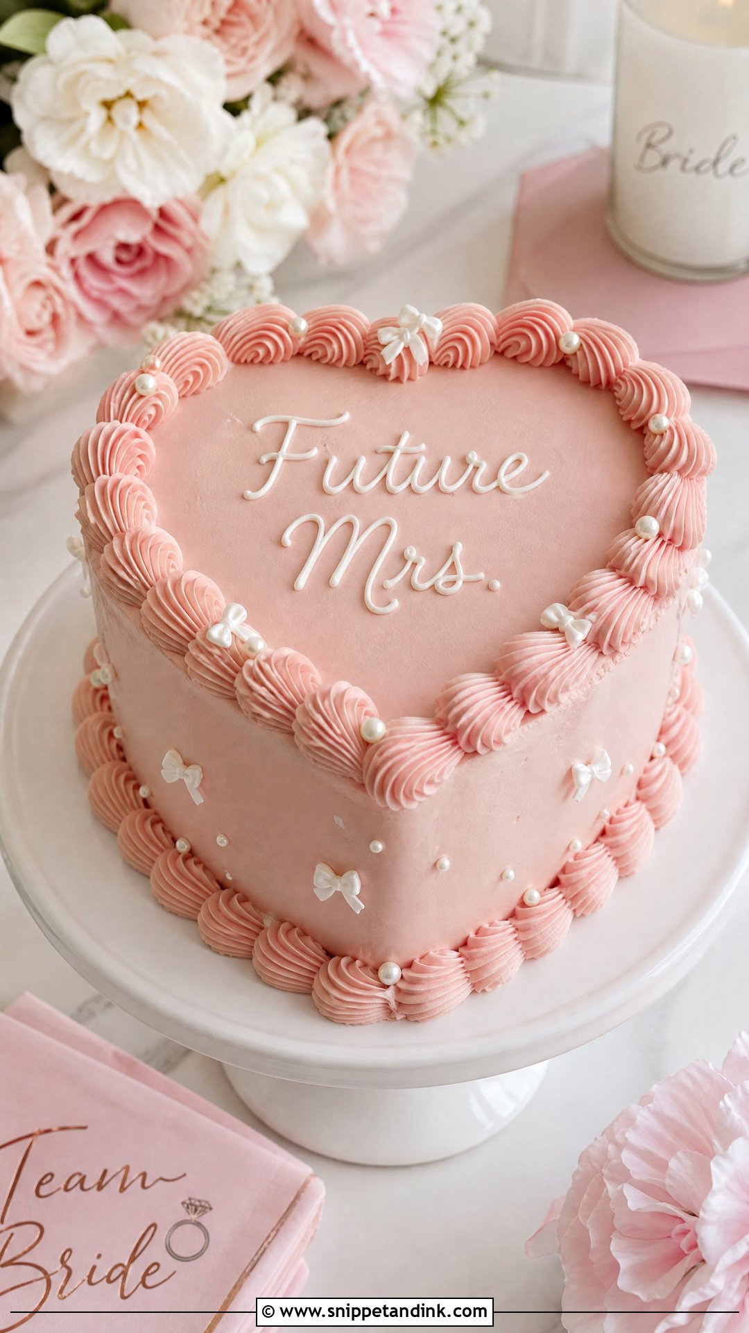 Heart Bachelorette Cake - Snippet and Ink - 25 Bachelorette Cake Ideas for Wedding