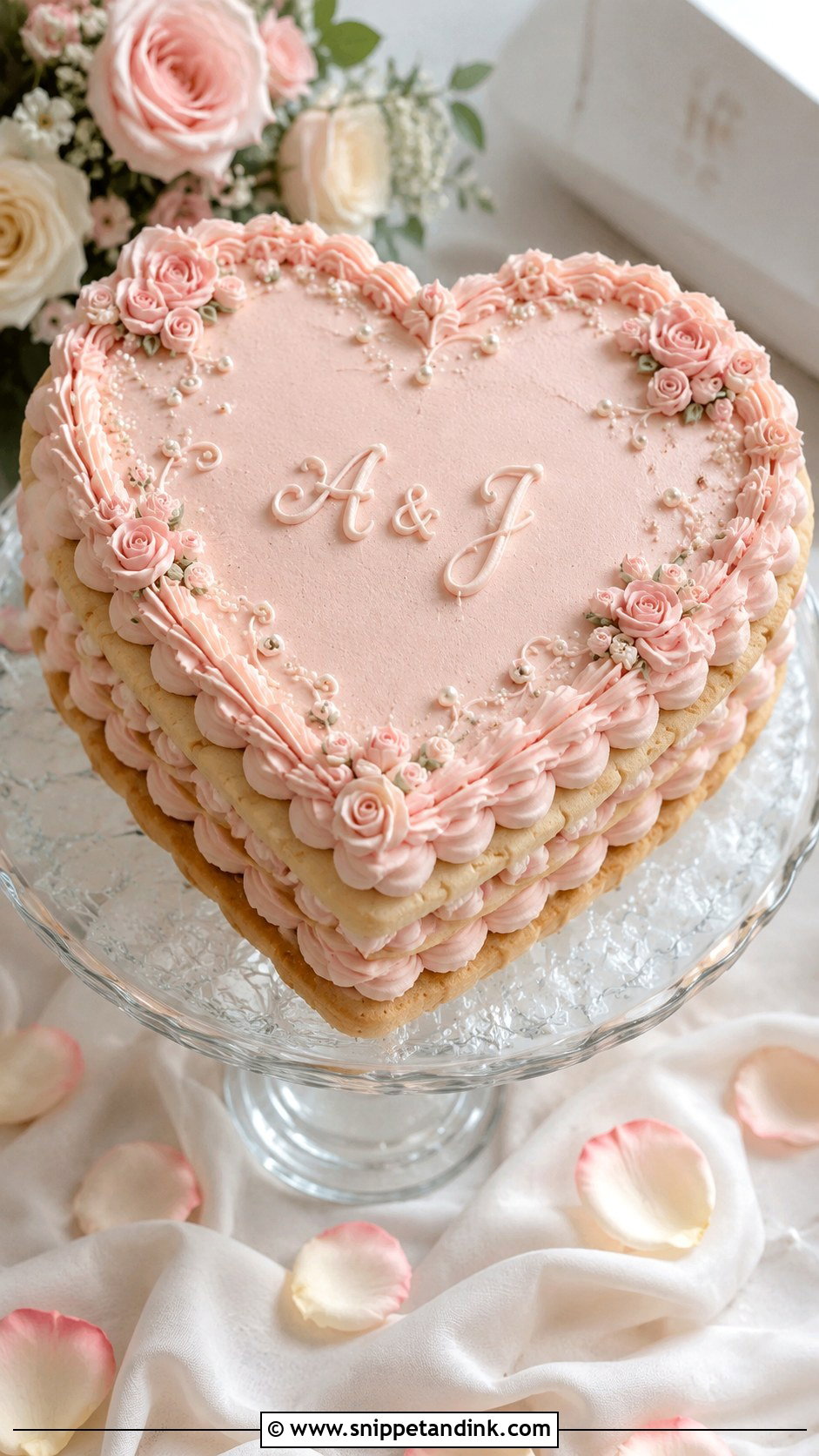 Heart Biscuit Wedding Cake - Snippet and Ink - 20 Biscuit Cake Decoration Ideas for Wedding