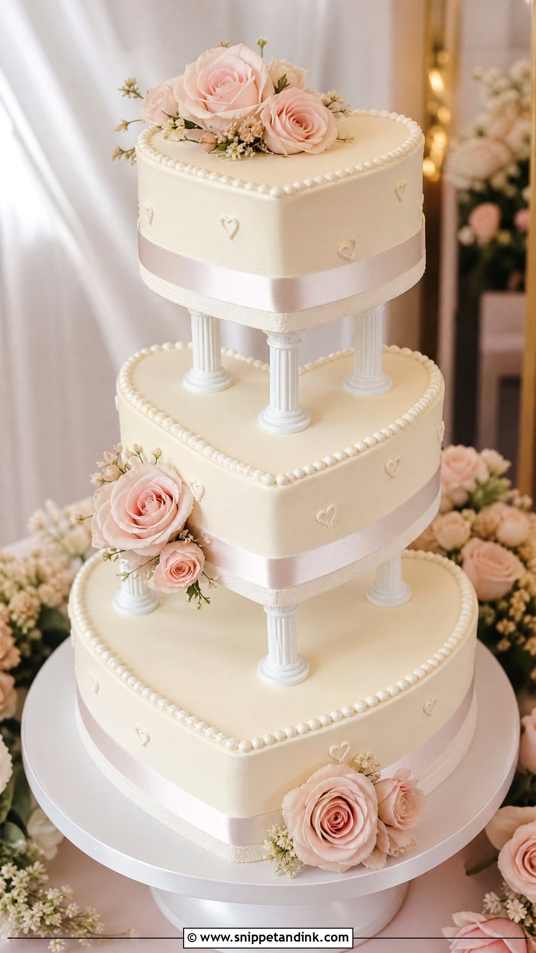 Heart Carousel Wedding Cake - Snippet and Ink - 30 Carousel Cake Ideas for Wedding