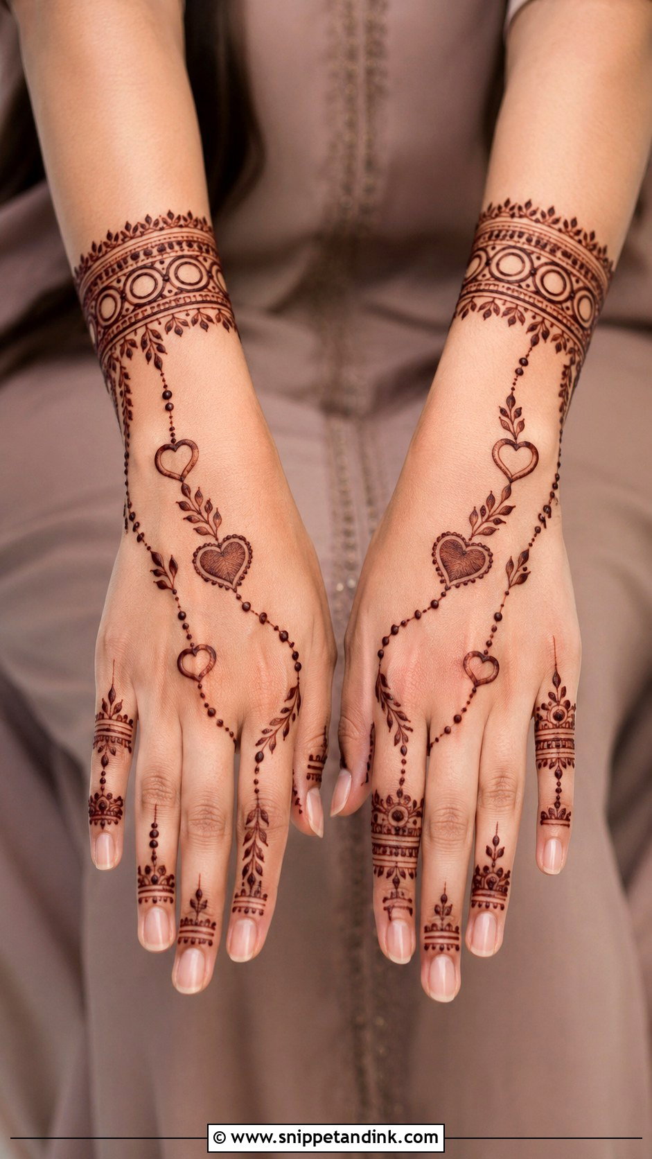 Heart Chain Mehndi Design - Snippet and Ink - 30 Heart Mehndi Designs