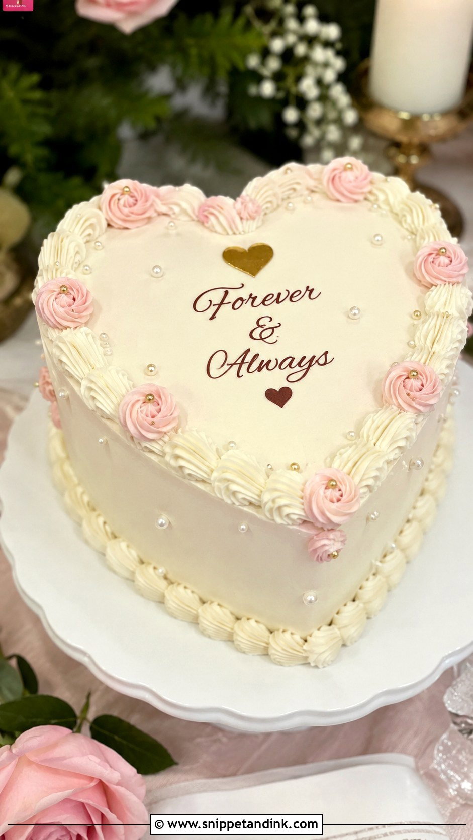 Heart Engagement Cake - Snippet and Ink - 20 Elegant Engagement Cake Ideas