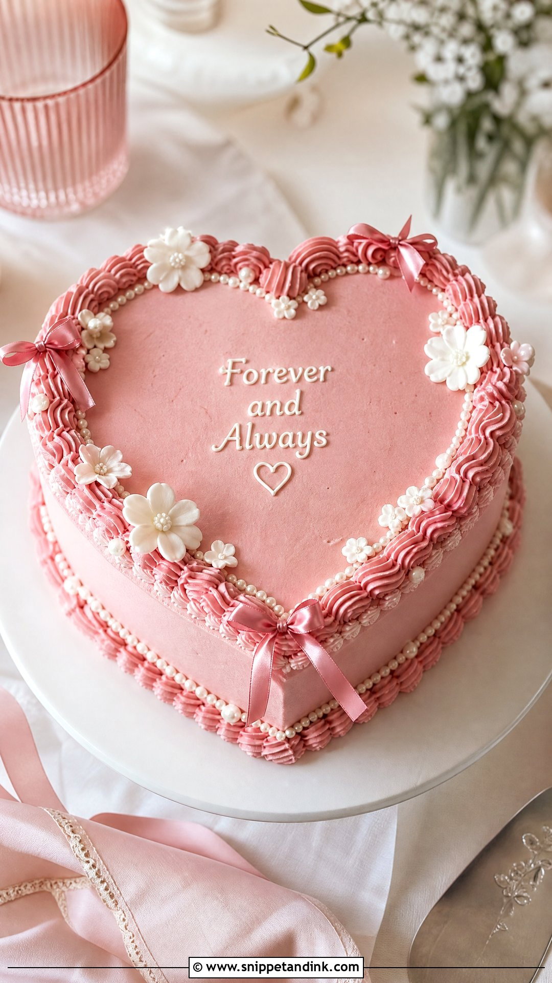 Heart Engagement Cake - Snippet and Ink - 30 Engagement Cakes