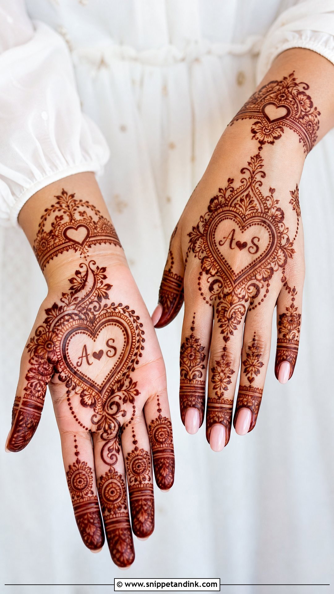 Heart Engagement Mehndi Design - Snippet and Ink - 25 Mehndi Designs for Engagement