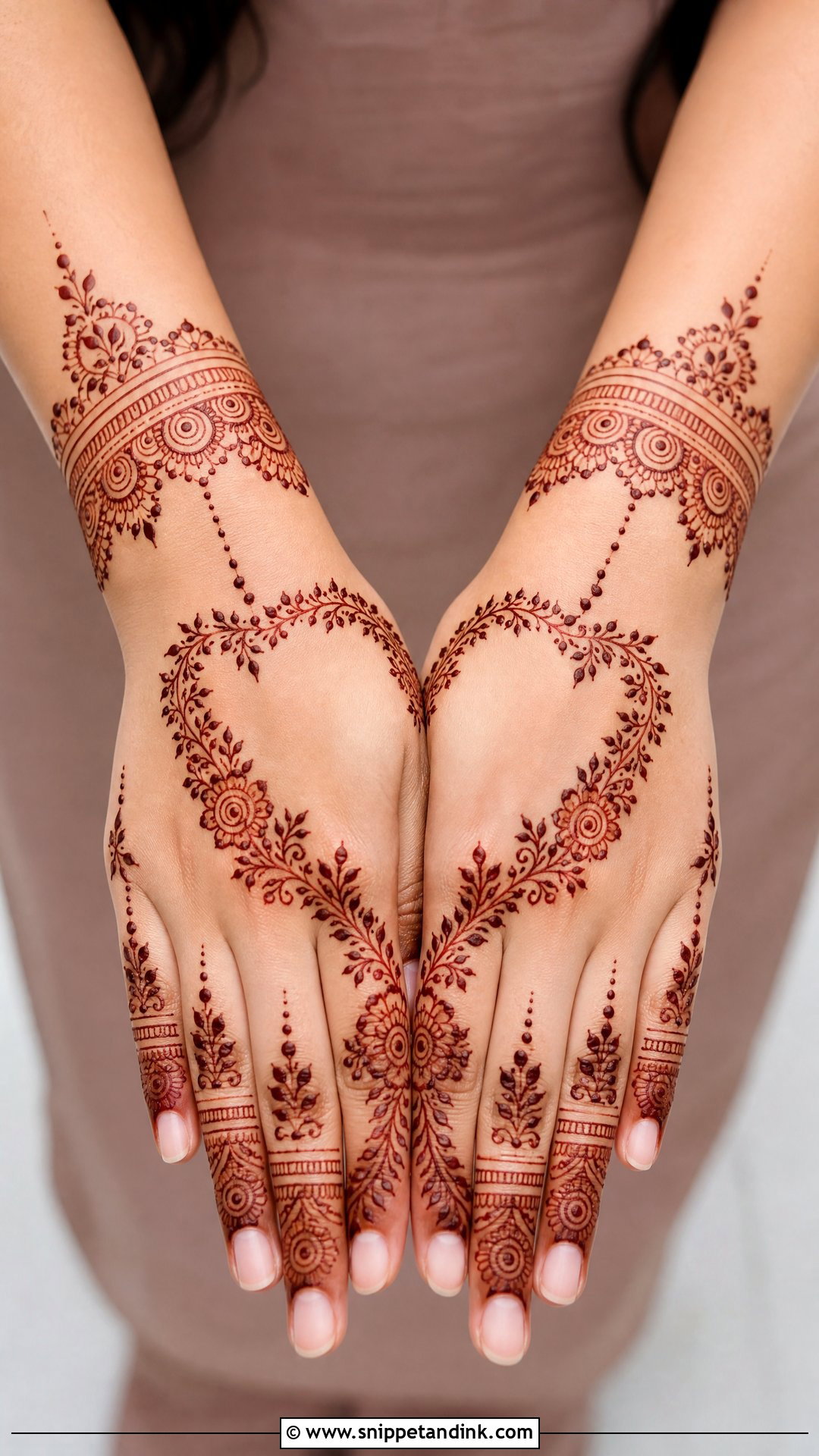 Heart Engagement Mehndi Design - Snippet and Ink - 20 Unique Engagement Mehndi Designs for Bride