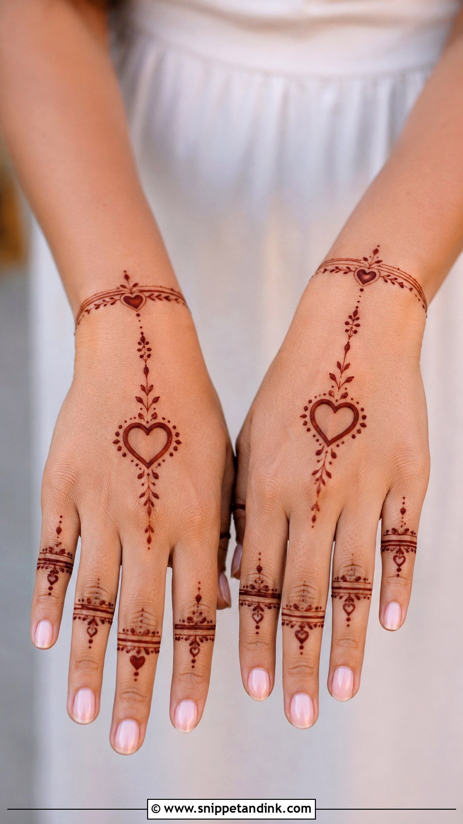Heart Finger Mehndi Design - Snippet and Ink - 30 Heart Mehndi Designs