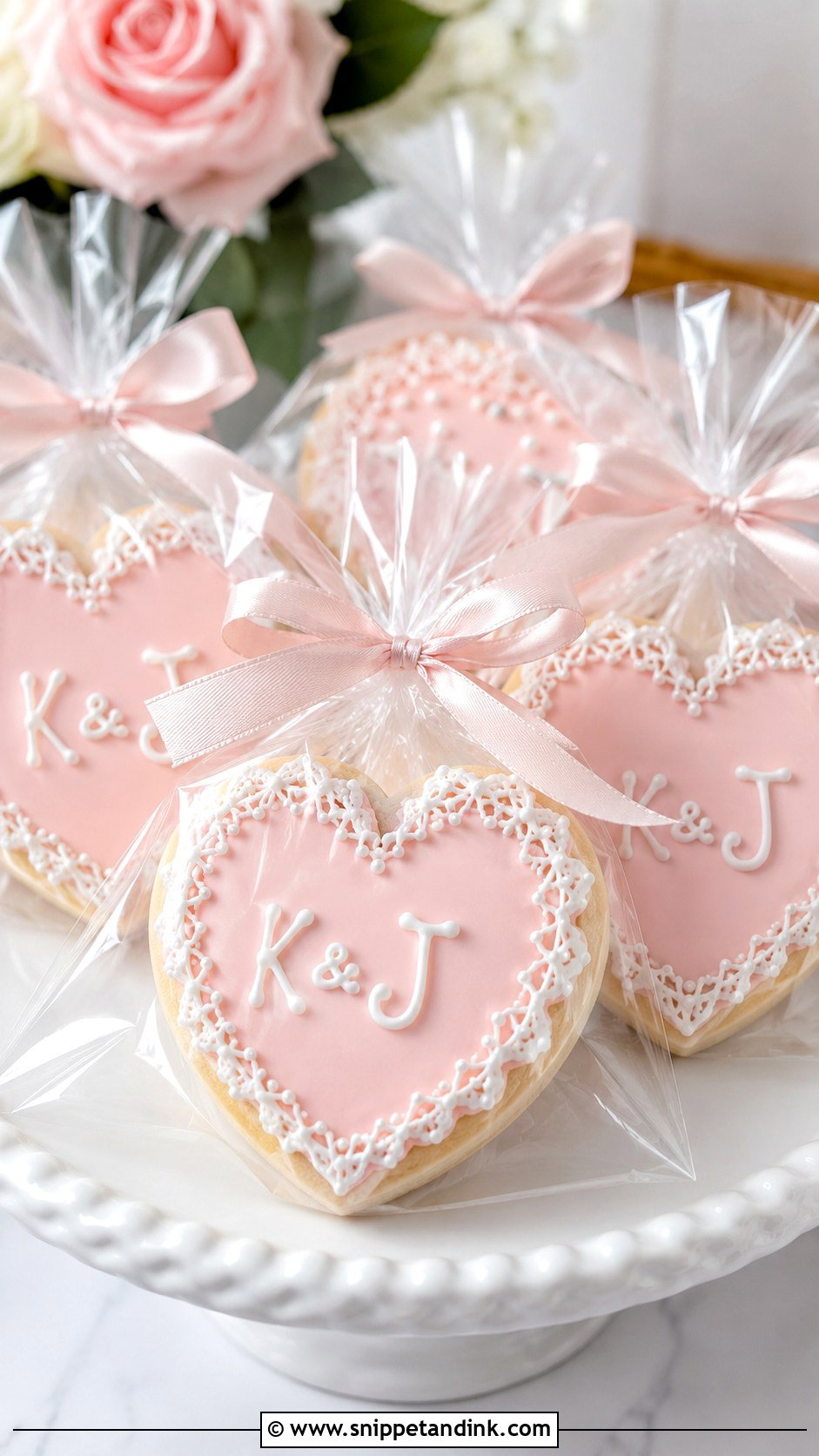 Heart Initial Wedding Cookies - Snippet and Ink - 20 Initial Wedding Cookies