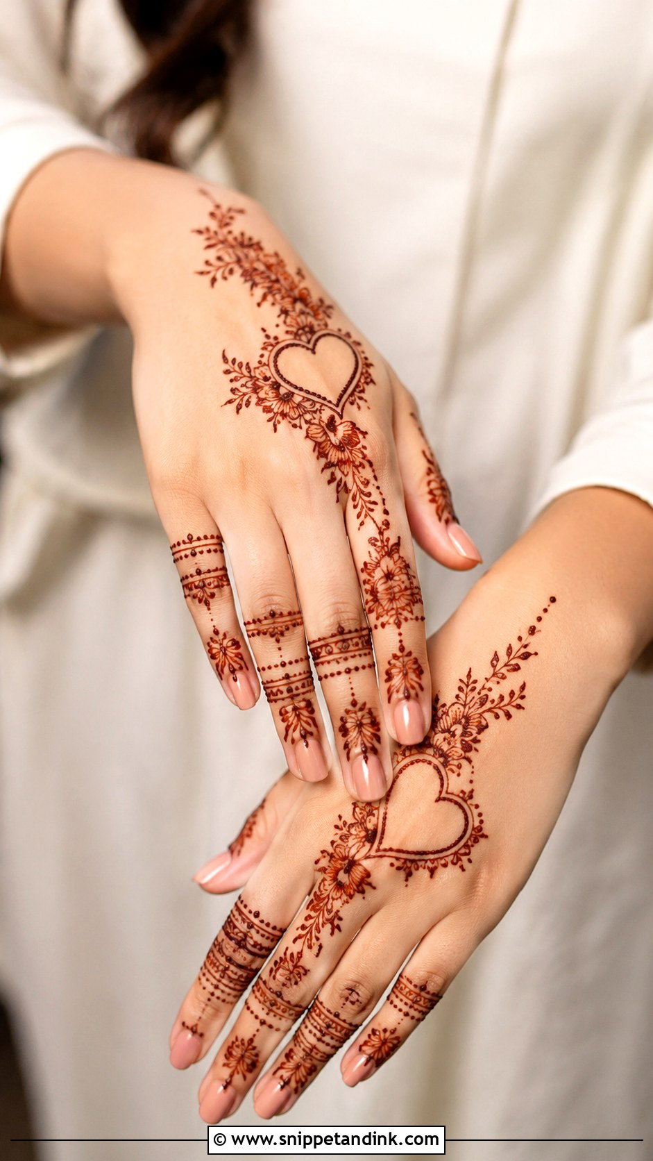 Heart Khafif Mehndi Design - Snippet and Ink - 30 Heart Mehndi Designs